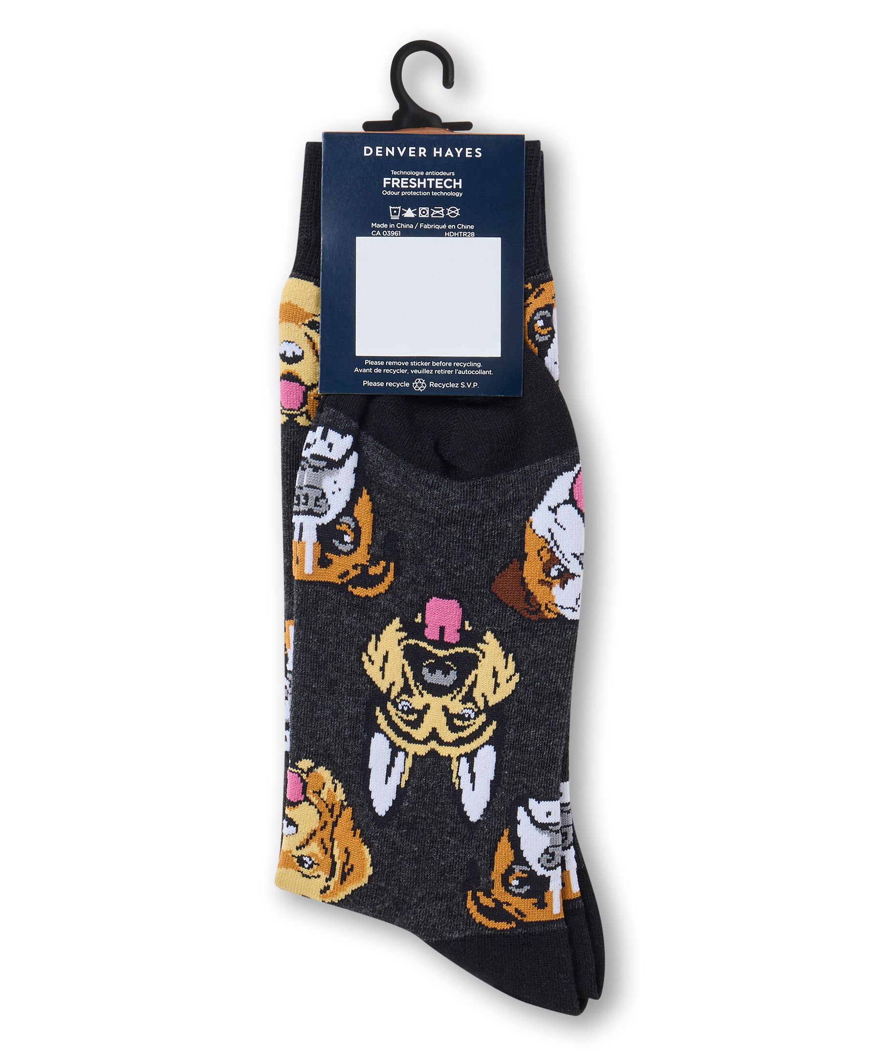 Chaussettes à motifs fantaisie d'animaux pour hommes, Denver Hayes