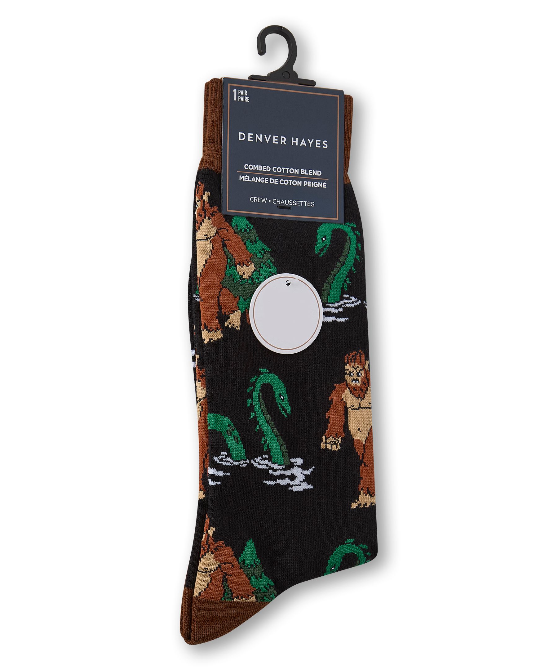 Chaussettes à motifs fantaisie d'animaux pour hommes, Denver Hayes