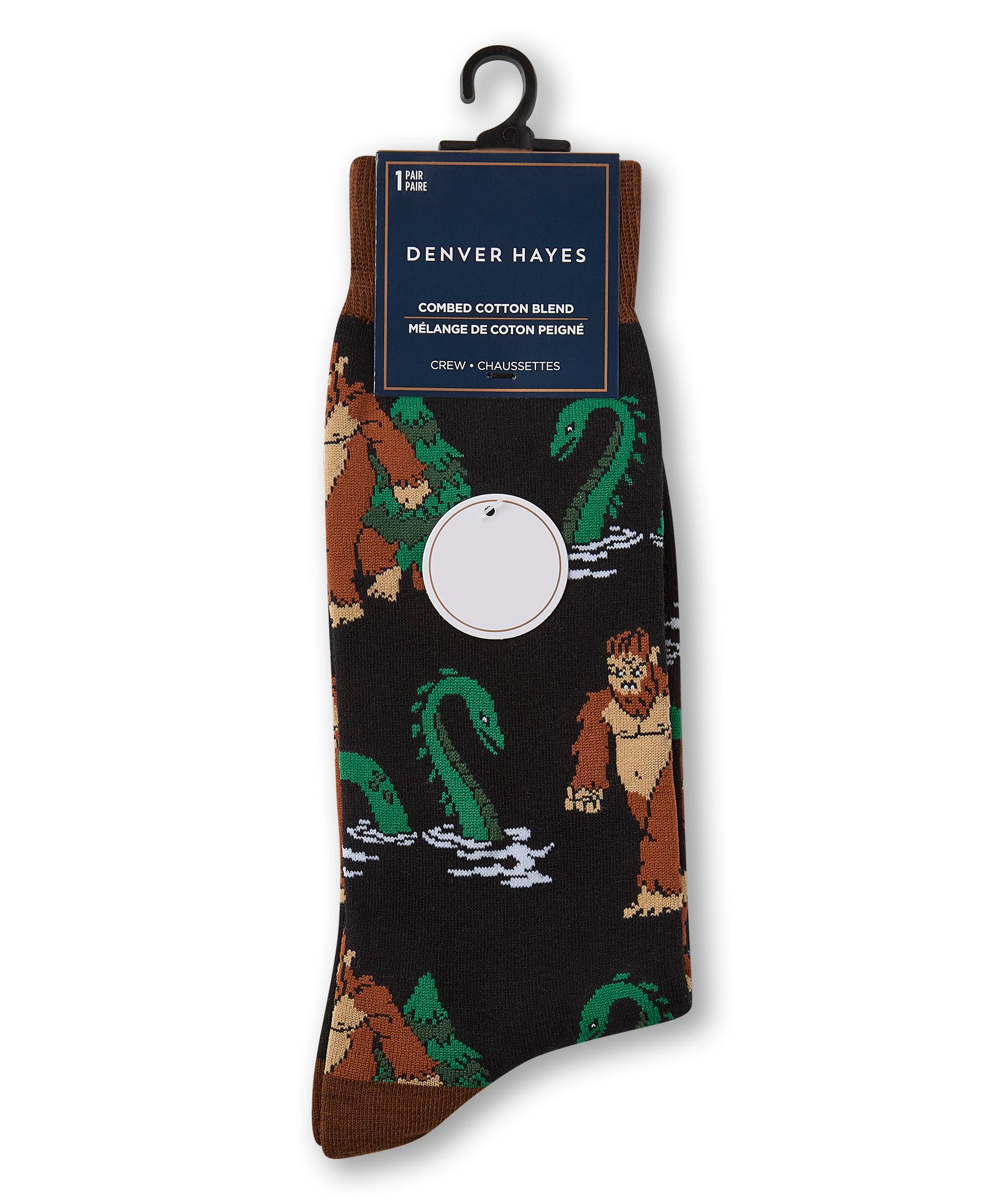 Chaussettes à motifs fantaisie d'animaux pour hommes, Denver Hayes