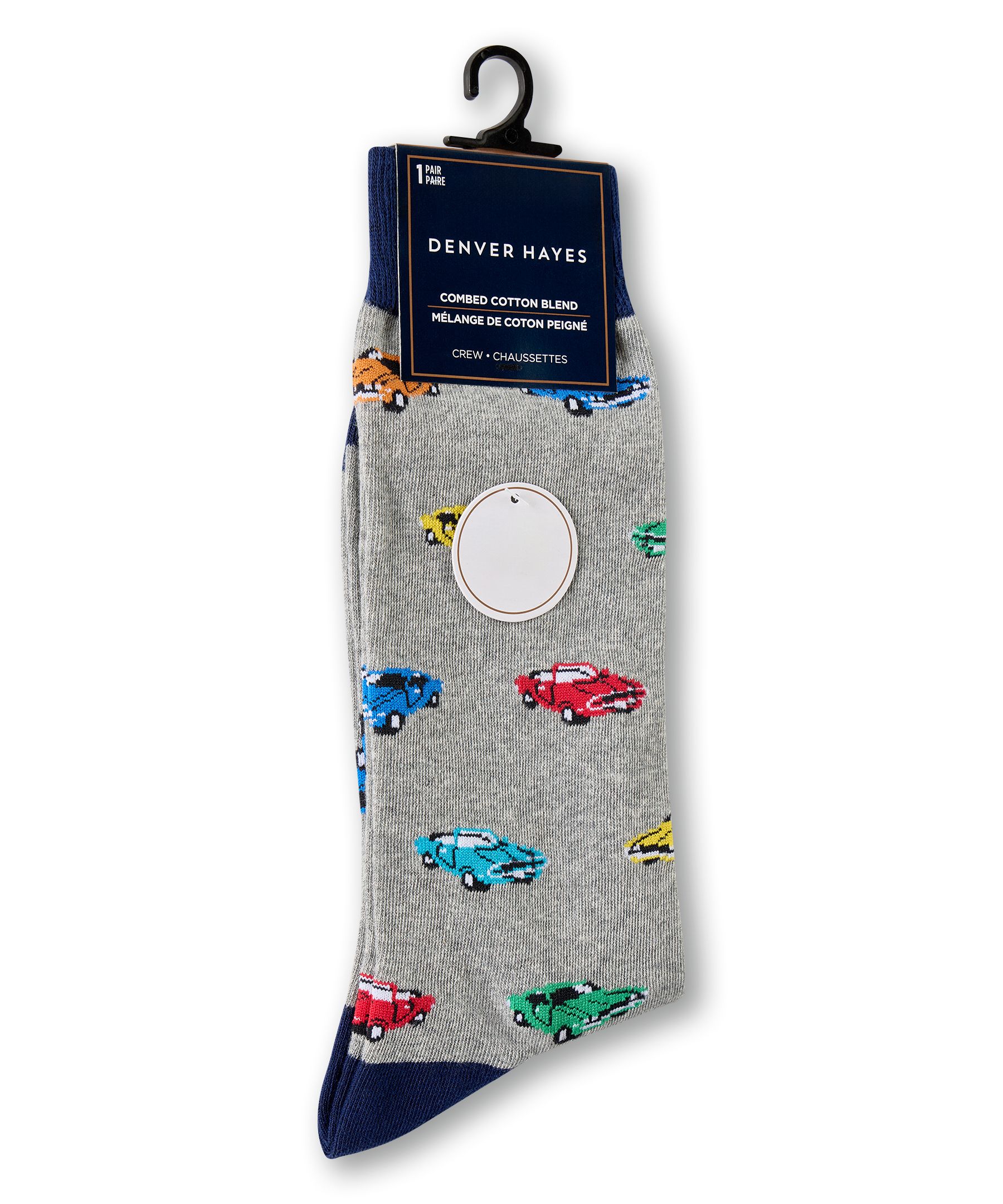 Mi-chaussettes à mini motif fantaisie pour hommes, Denver Hayes