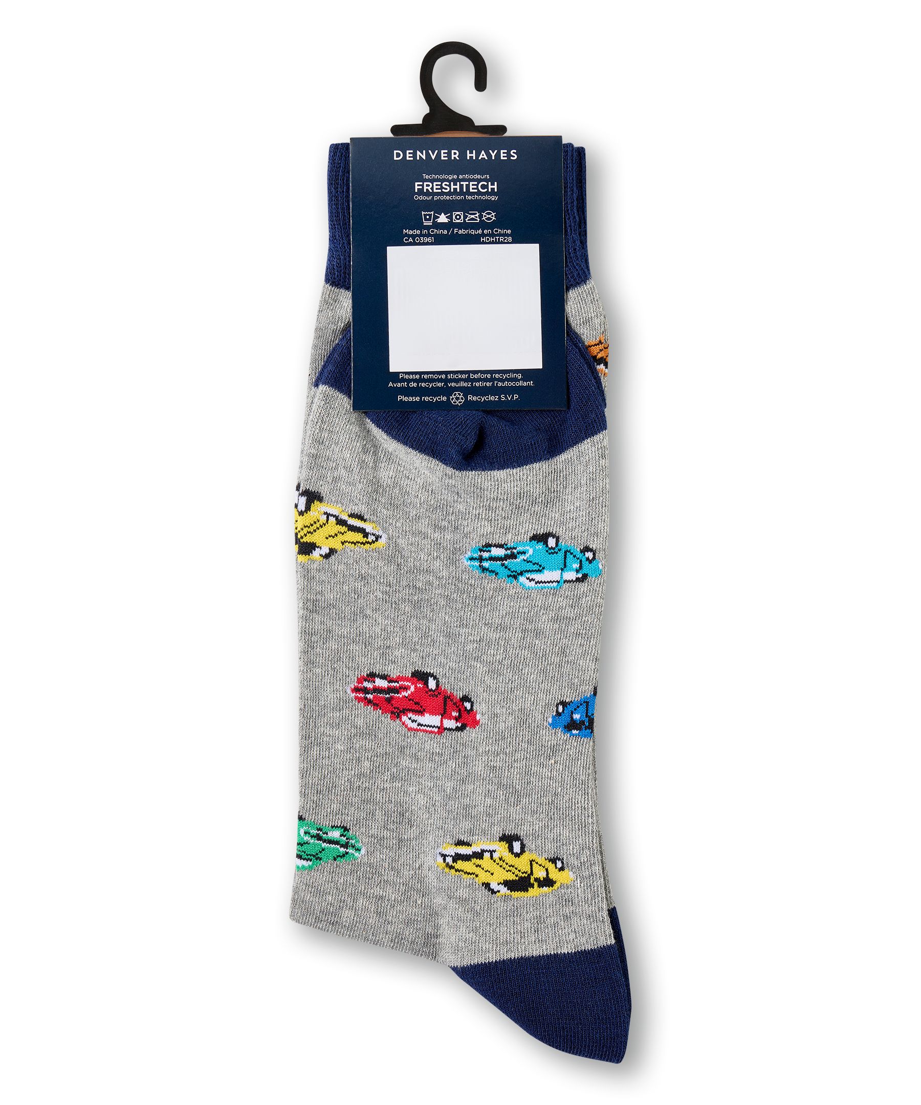 Mi-chaussettes à mini motif fantaisie pour hommes, Denver Hayes