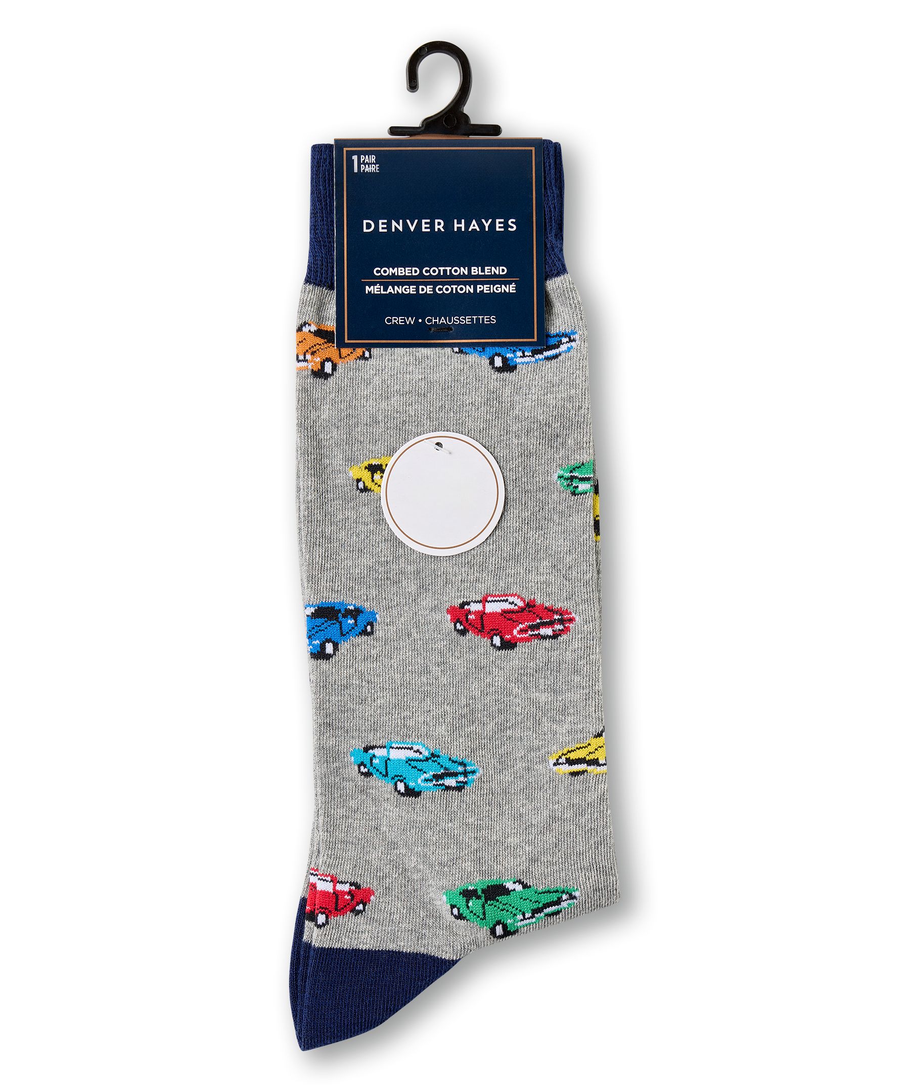 Mi-chaussettes à mini motif fantaisie pour hommes, Denver Hayes