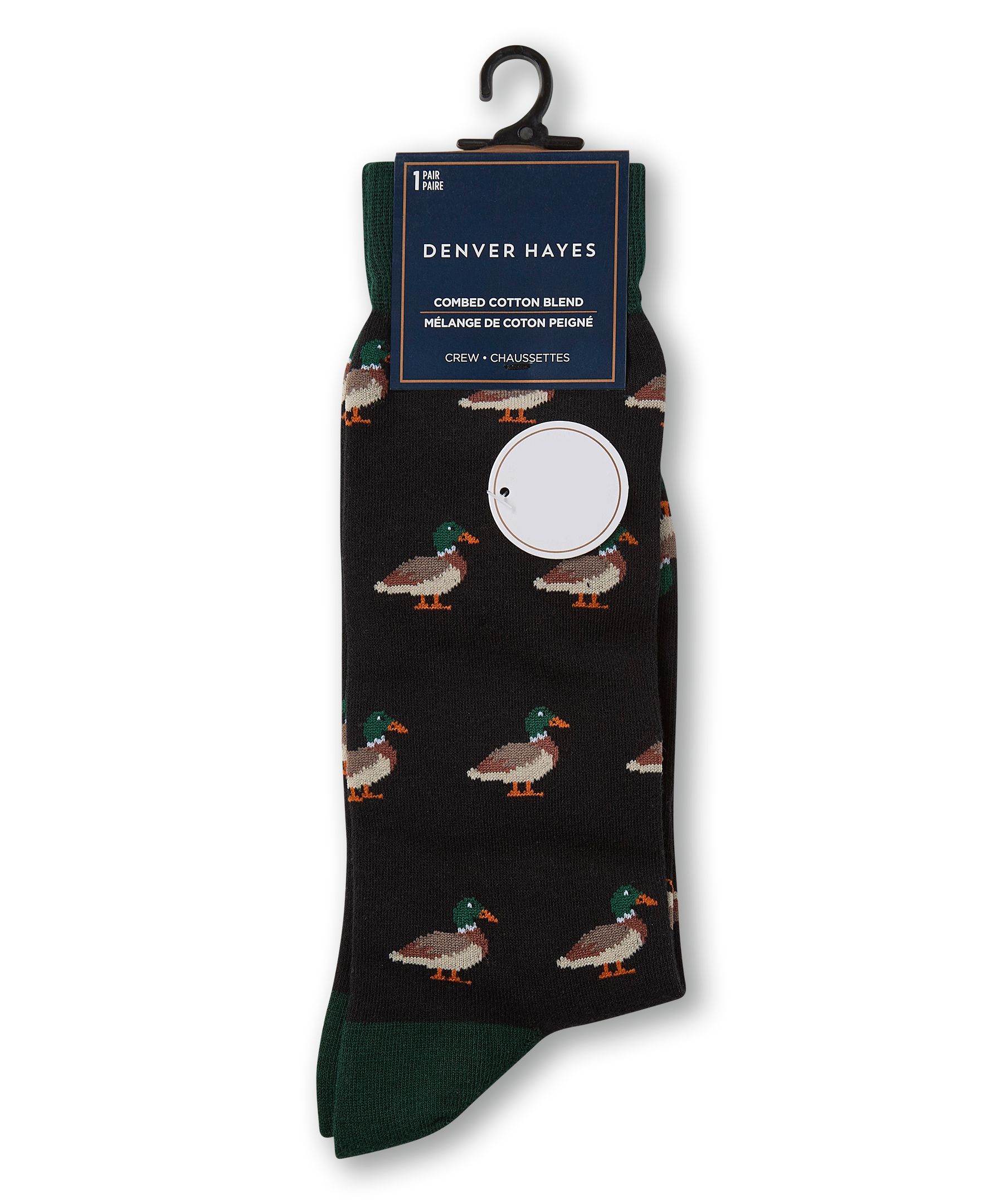 Mi-chaussettes à mini motif fantaisie pour hommes, Denver Hayes