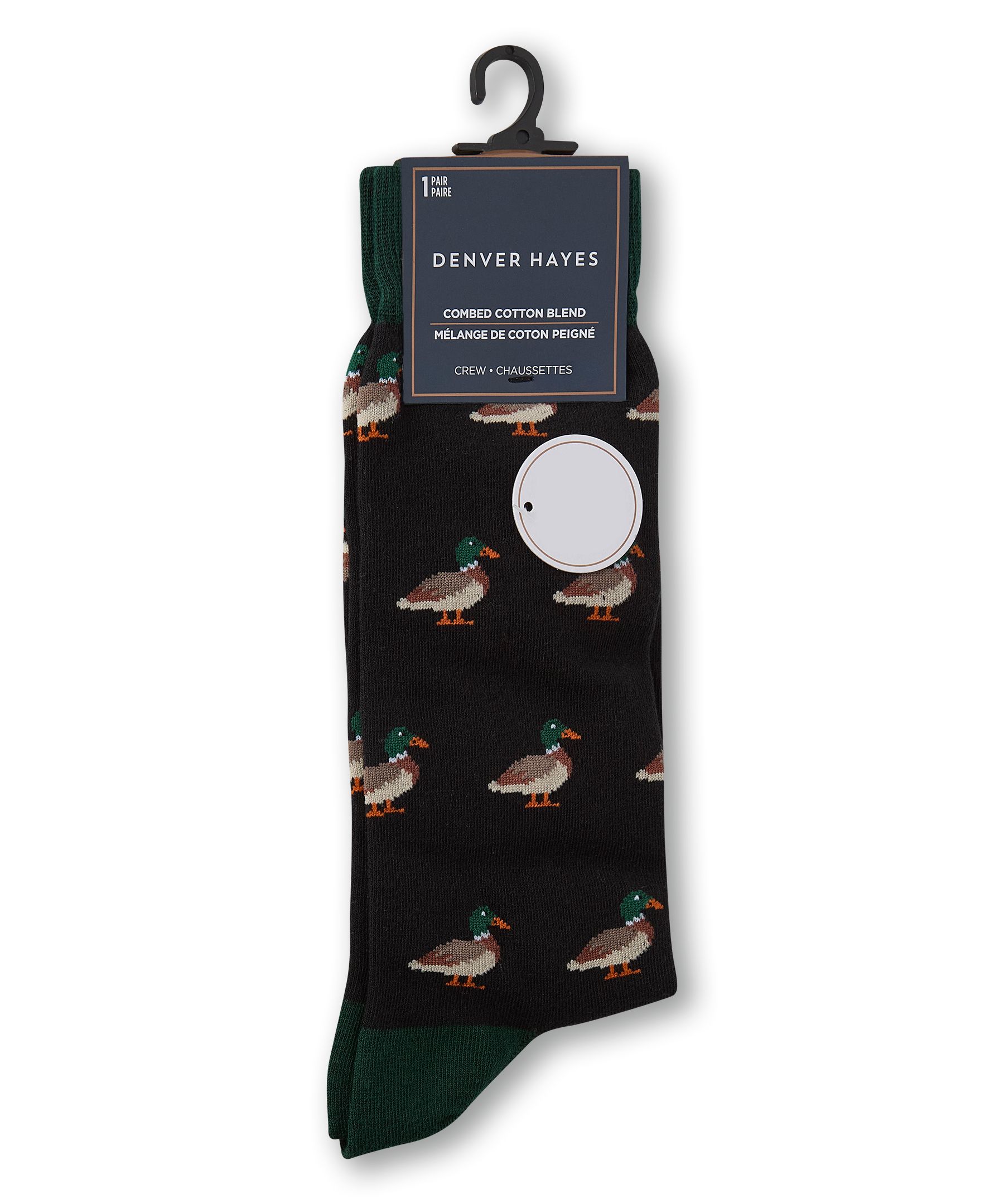 Mi-chaussettes à mini motif fantaisie pour hommes, Denver Hayes