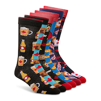 Denver Hayes Men's 6 pk Novelty Canadian Casual Socks Front_Angled_Right