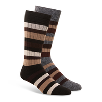 WindRiver Men's 2 pk Heritage Striped Crew Socks Front_Angled_Right