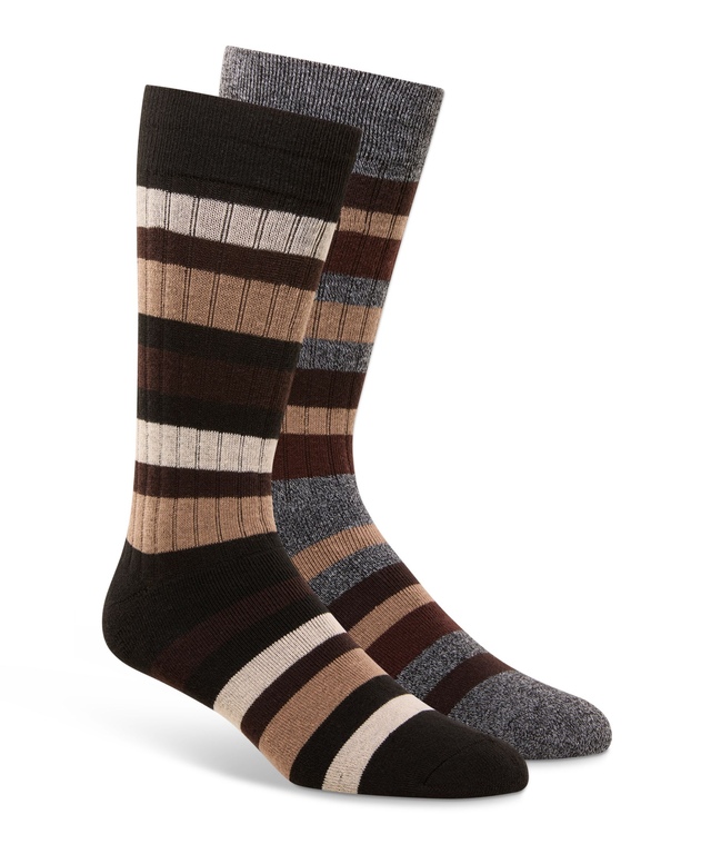 Mi-chaussettes rayées pour hommes, Heritage, WindRiver, paquet de 2&nbsp;paires