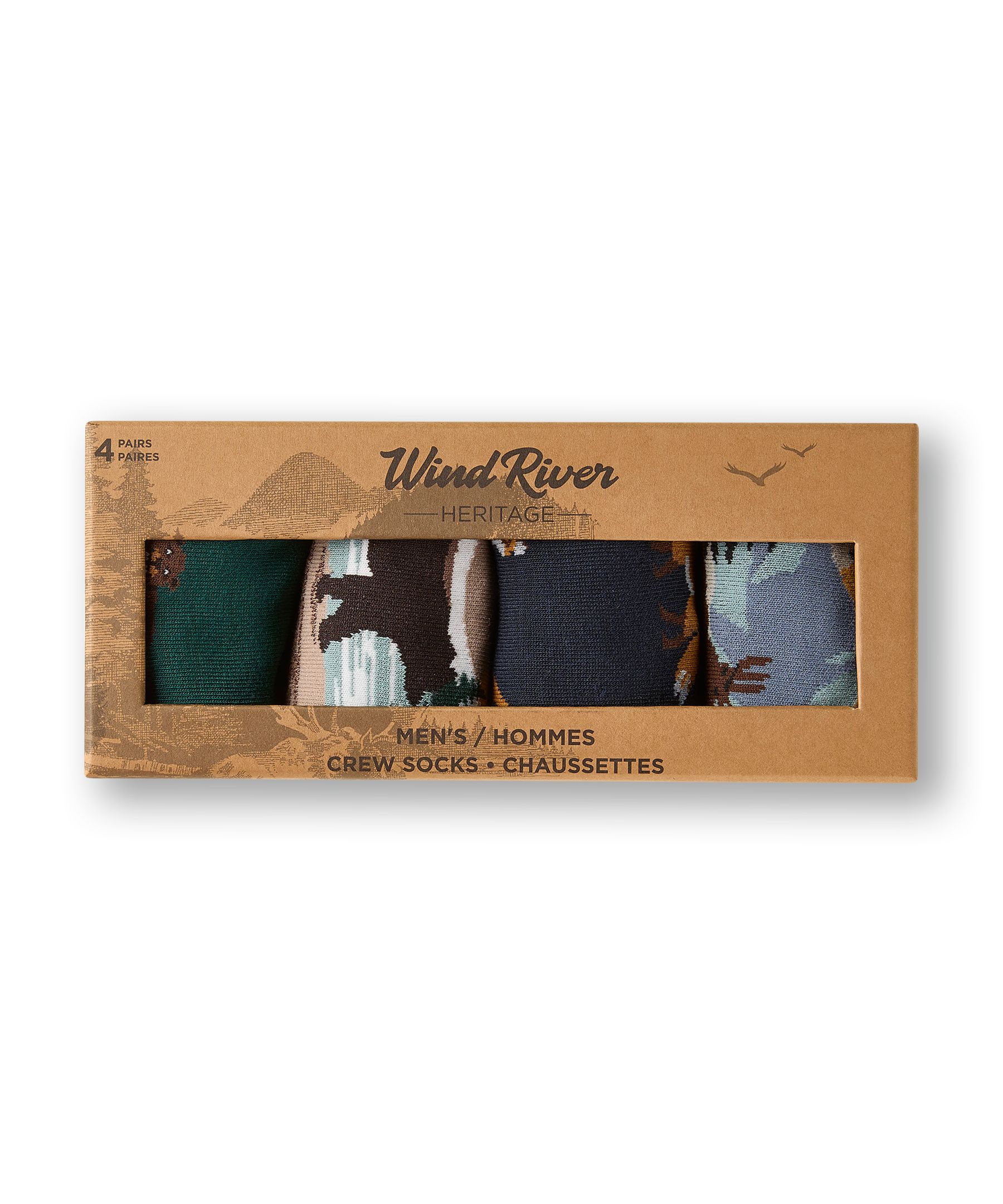Chaussettes décontractées pour hommes, Heritage, WindRiver, paquet de 4&nbsp;paires