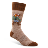 WindRiver Men's Heritage Embroidery Casual Socks Front_Angled_Right