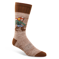 WindRiver Men's Heritage Embroidery Casual Socks Front_Angled_Right