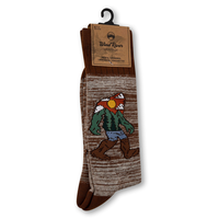 WindRiver Men's Heritage Embroidery Casual Socks Front_Angled_Right