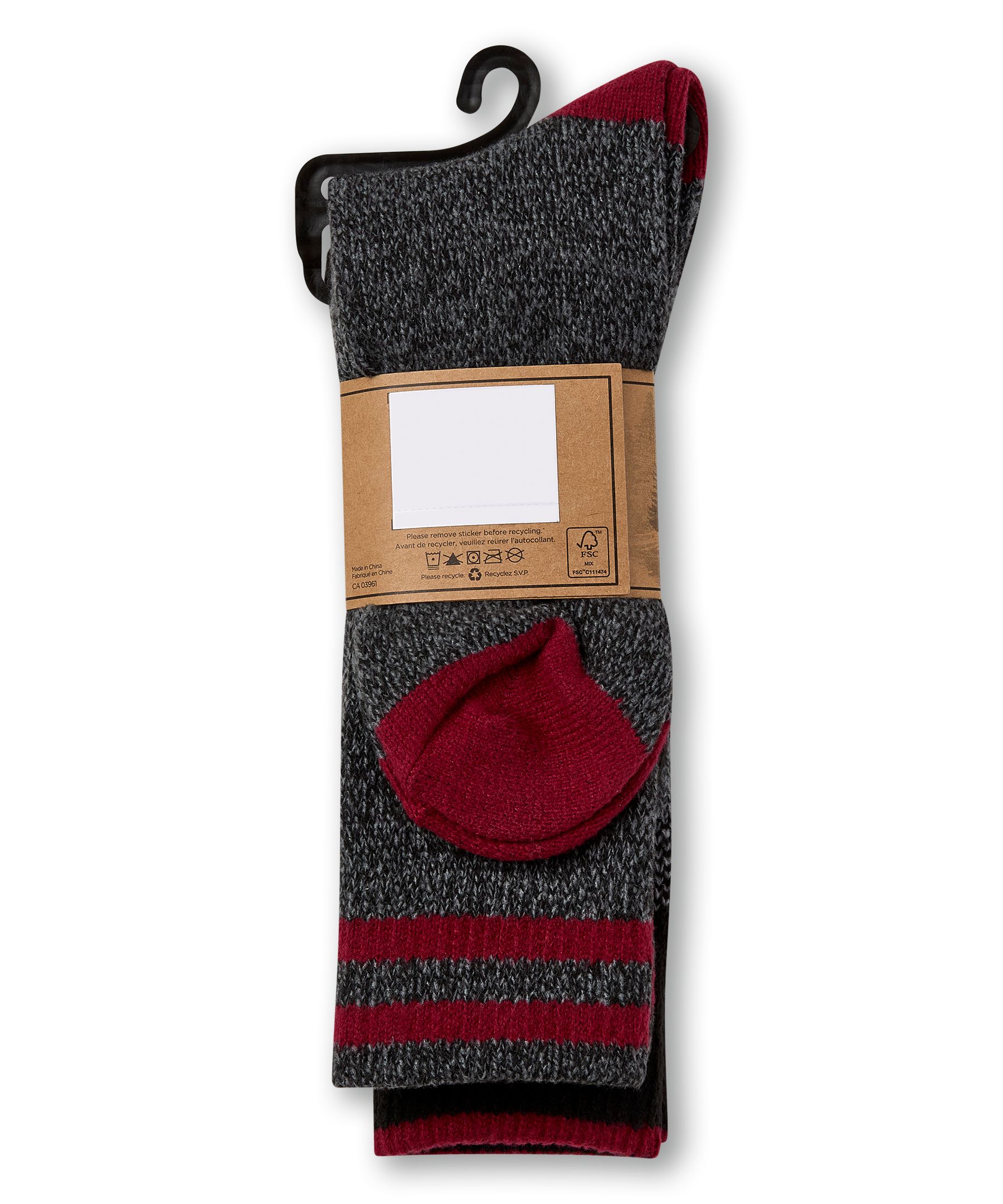 Chaussettes ultradouces pour hommes, paquet de 2&nbsp;paires, Heritage, WindRiver