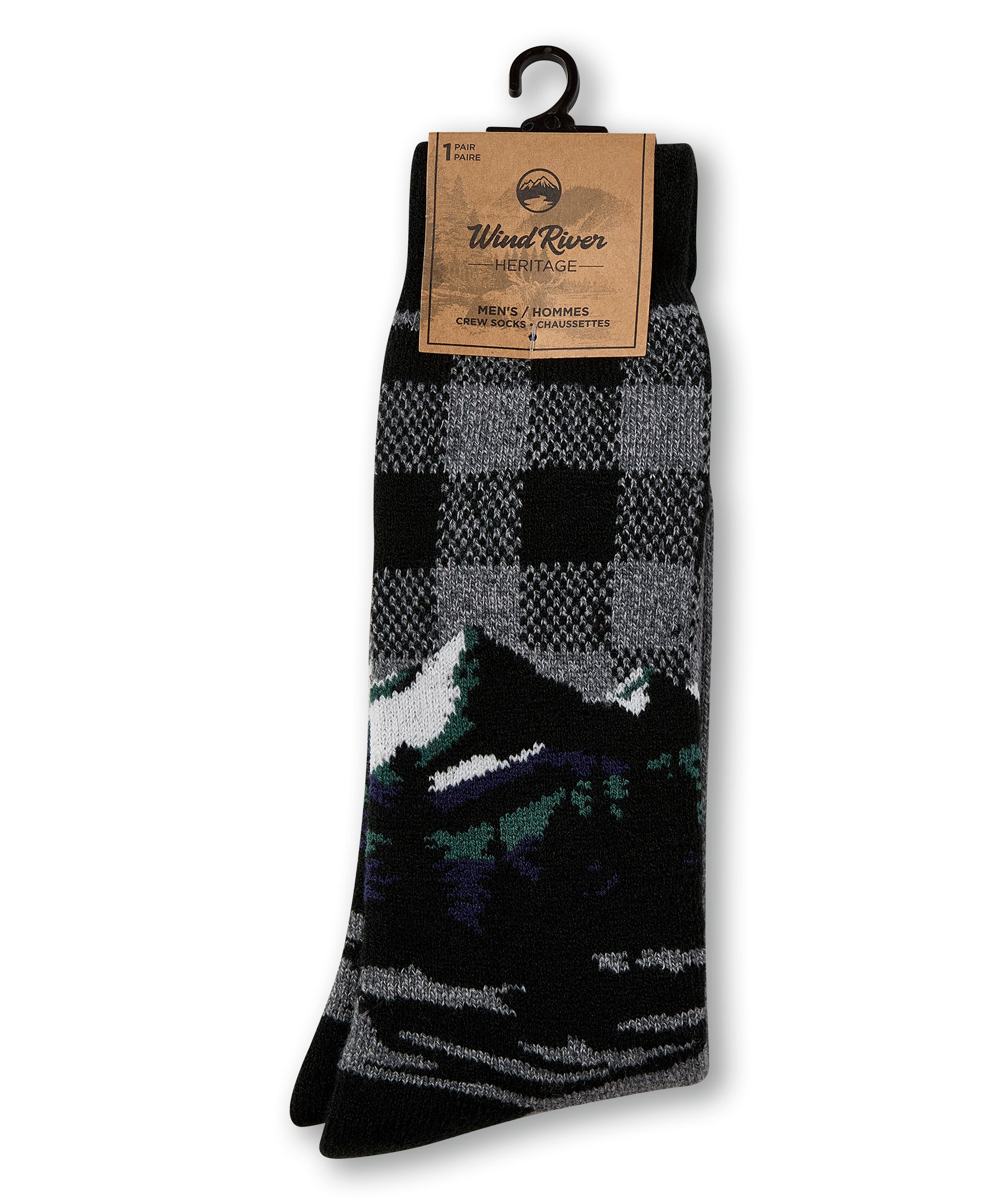 Chaussettes isothermes en mélange d’acrylique pour hommes, Heritage, WindRiver