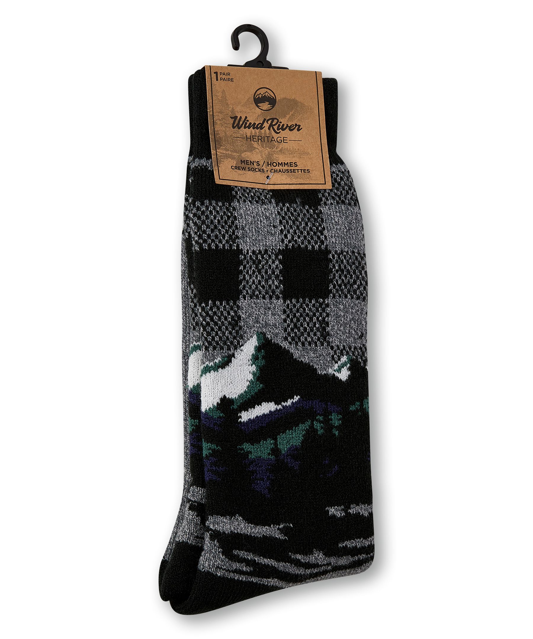 Chaussettes isothermes en mélange d’acrylique pour hommes, Heritage, WindRiver