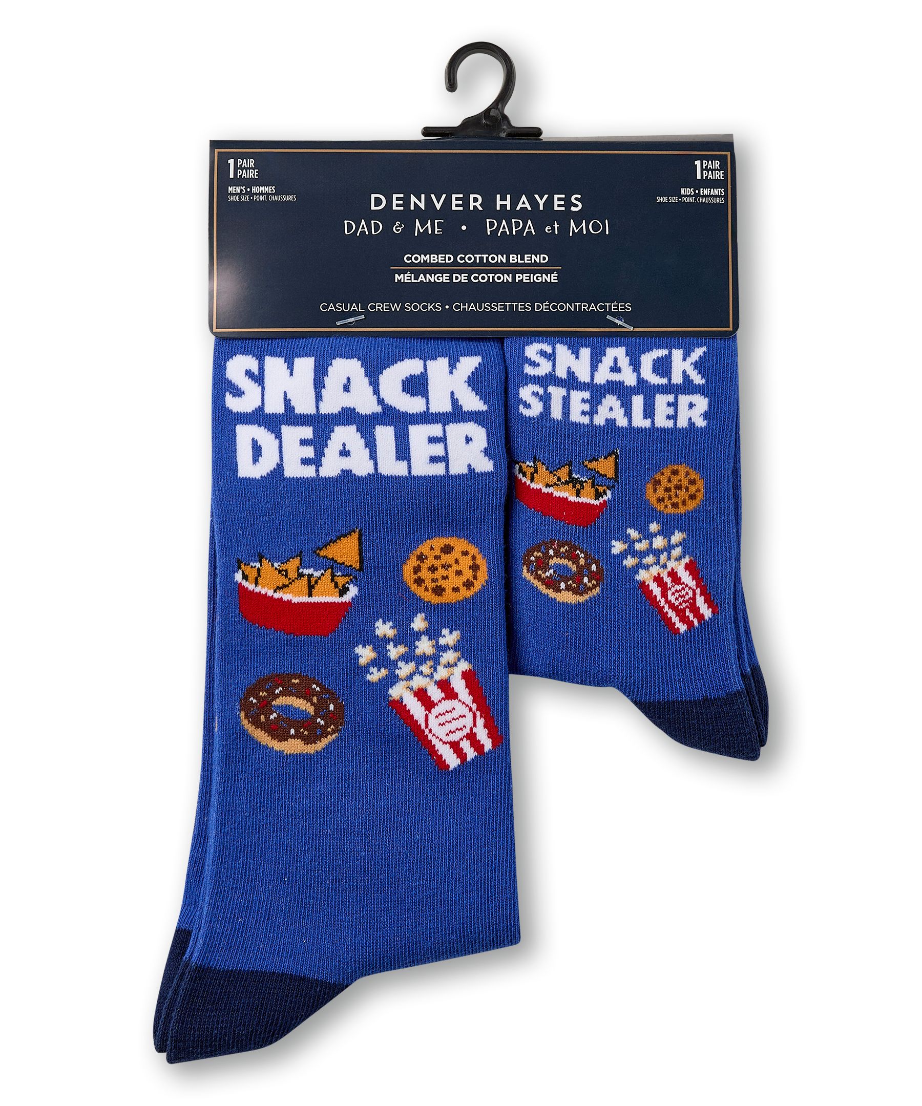 Chaussettes décontractées fantaisie pour Papa et Moi, Denver Hayes, paquet de 2 paires