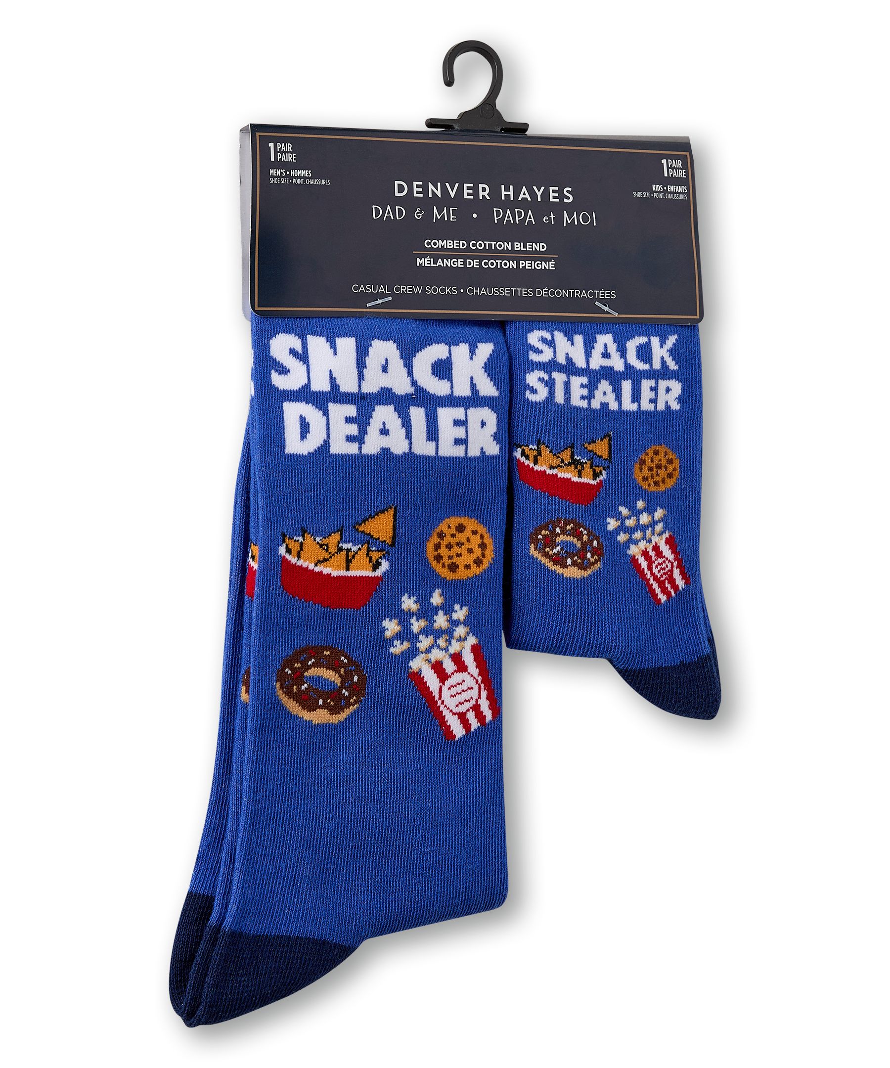 Chaussettes décontractées fantaisie pour Papa et Moi, Denver Hayes, paquet de 2 paires
