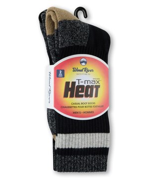 WindRiver Men's 2 pk T-Max Casual Cushioned Sole Socks