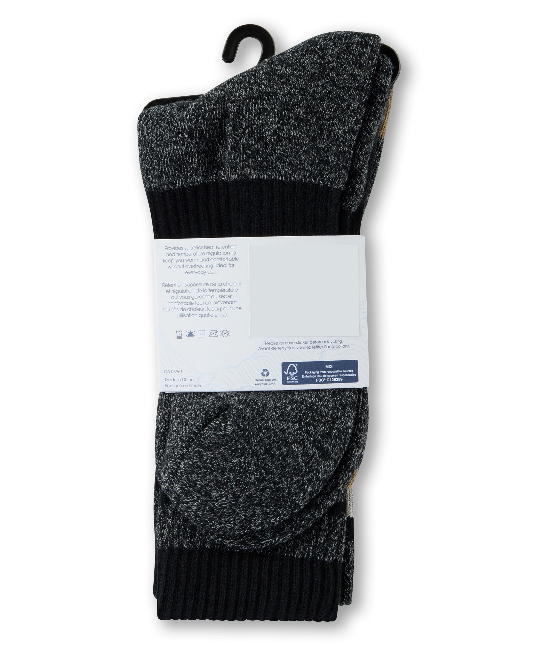 Chaussettes décontractées à dessous rembourrés avec T-Max pour hommes, WindRiver, paquet de 2&nbsp;paires