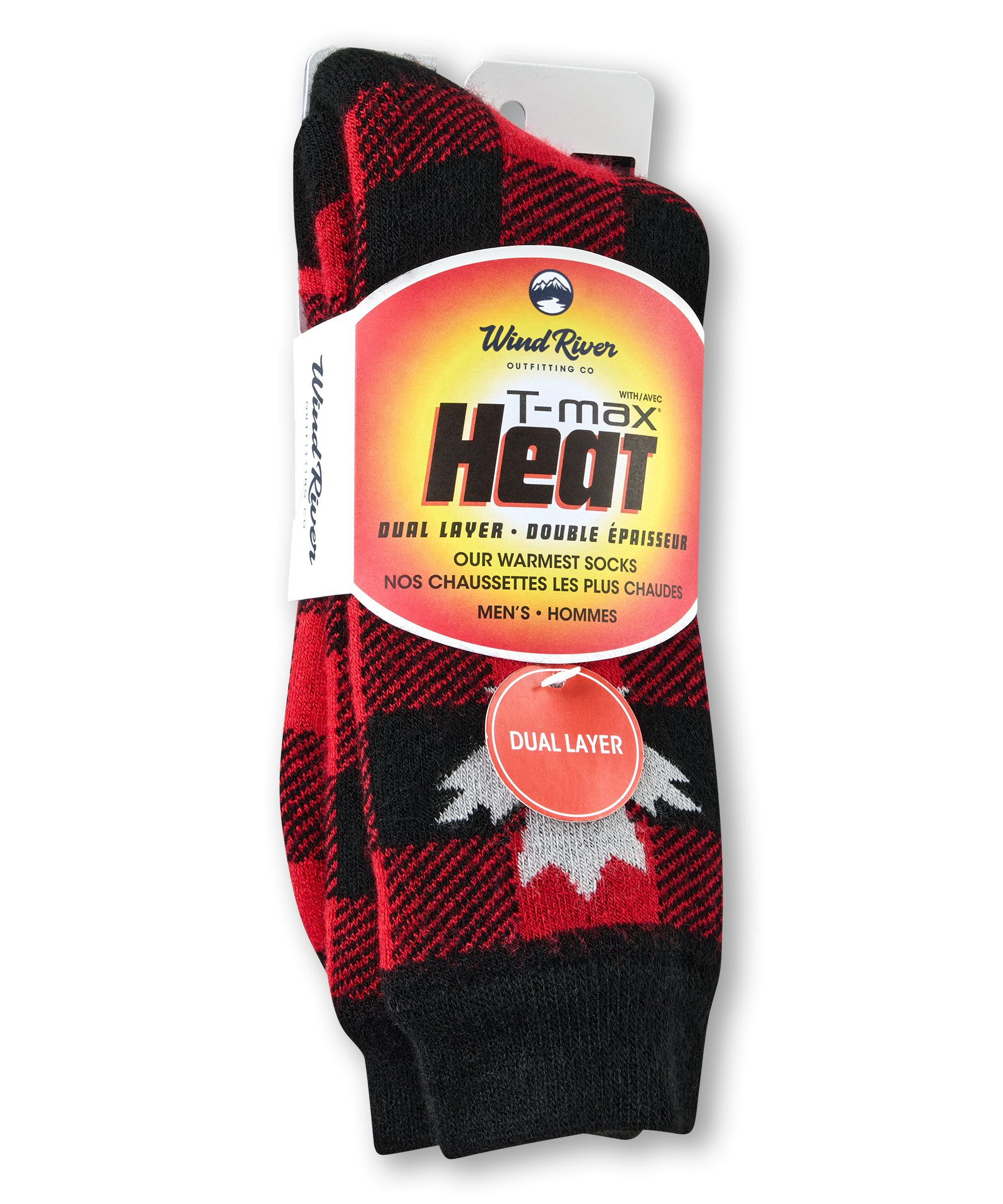 Chaussettes isothermes double couche avec T-Max pour hommes, WindRiver