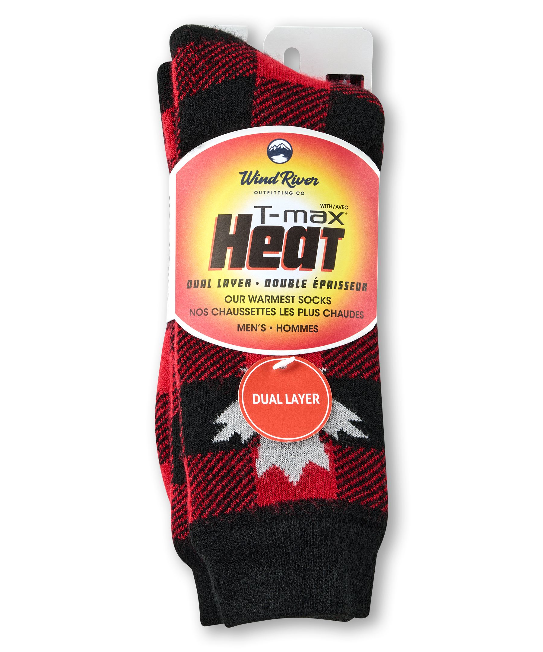 Chaussettes isothermes double couche avec T-Max pour hommes, WindRiver