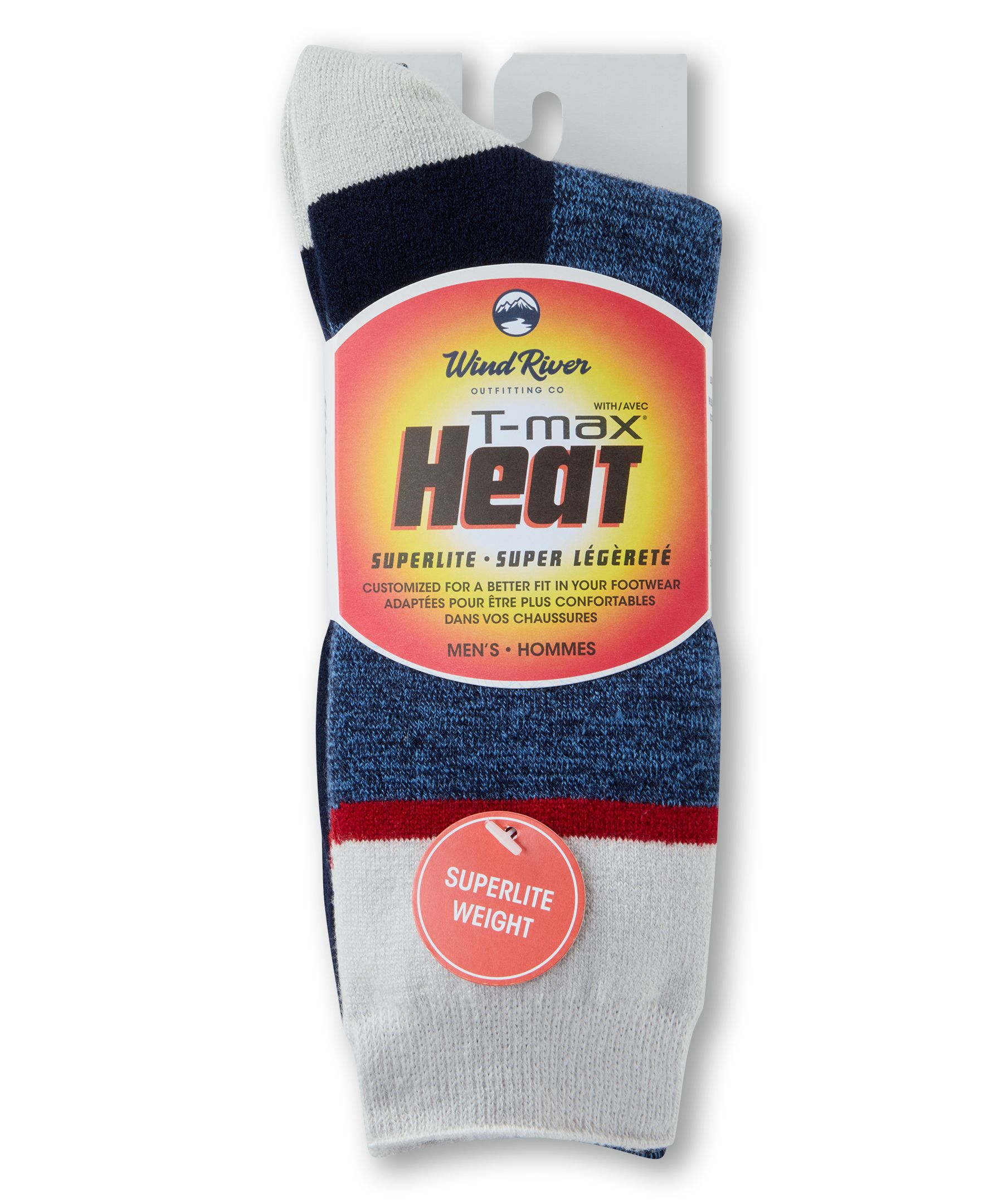 Chaussettes isothermes légères avec T-Max pour hommes, WindRiver, paquet de 2&nbsp;paires