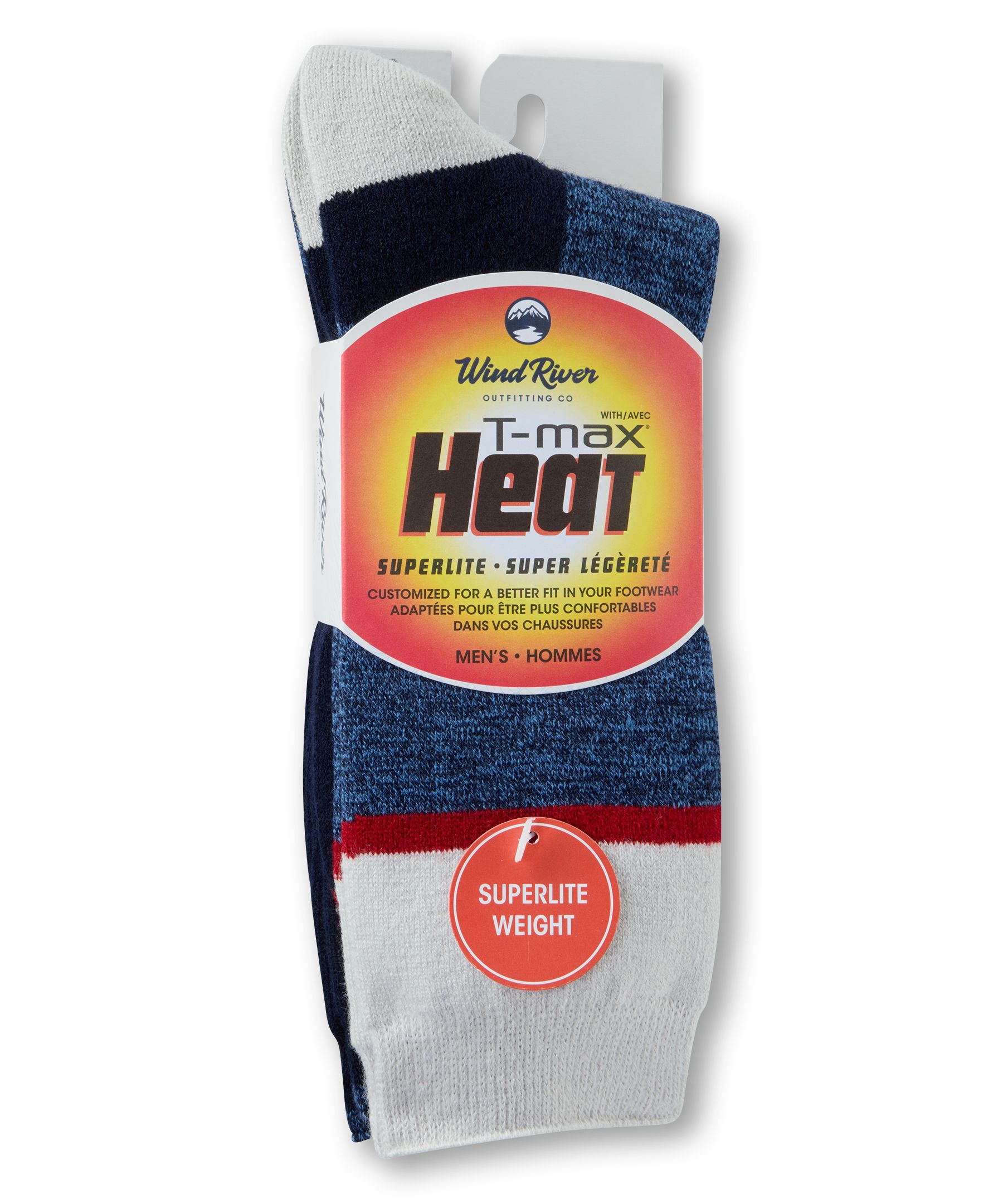 Chaussettes isothermes légères avec T-Max pour hommes, WindRiver, paquet de 2&nbsp;paires