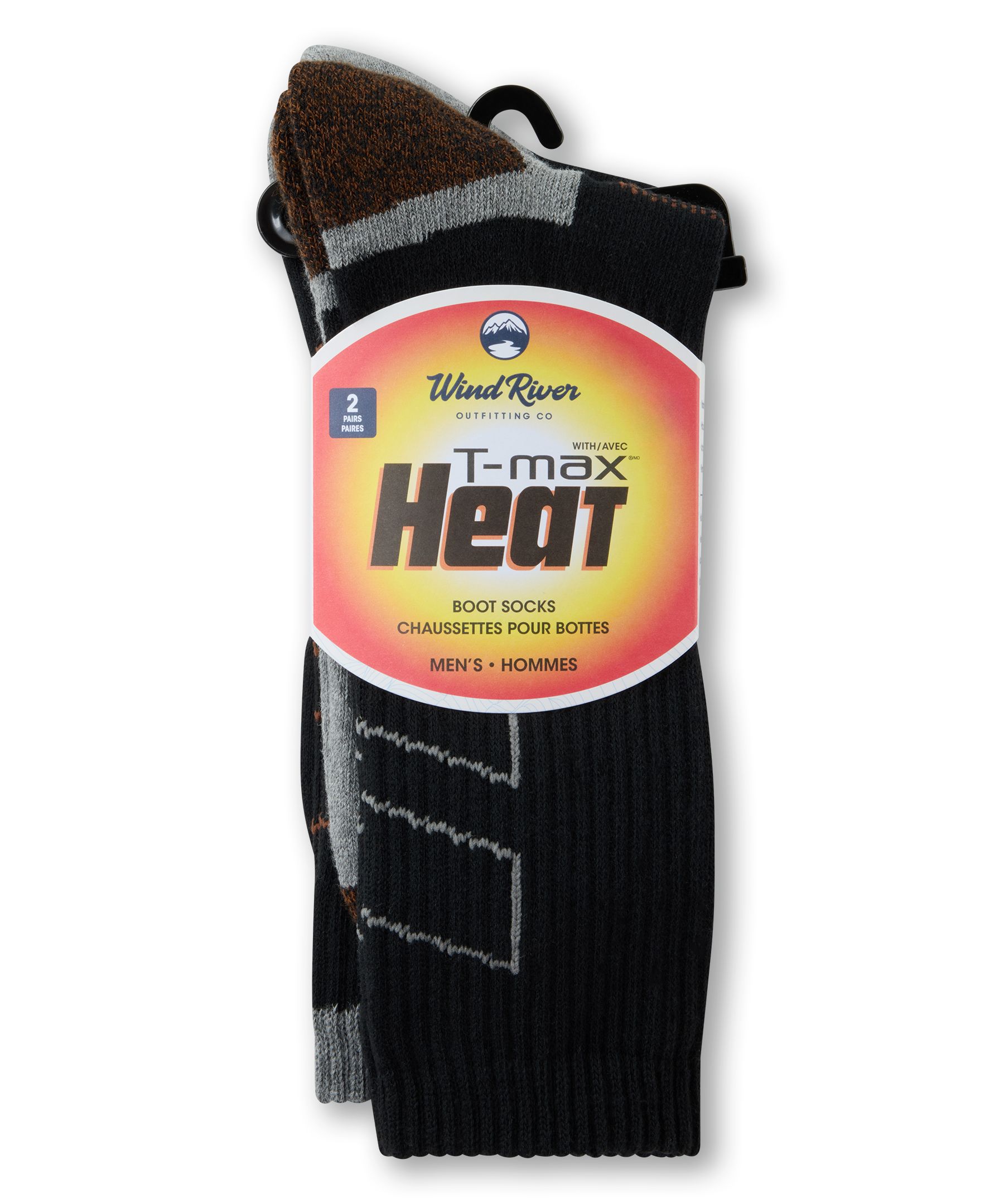 WindRiver Men's 2 pk T-Max Outdoor Thermal Boot Socks