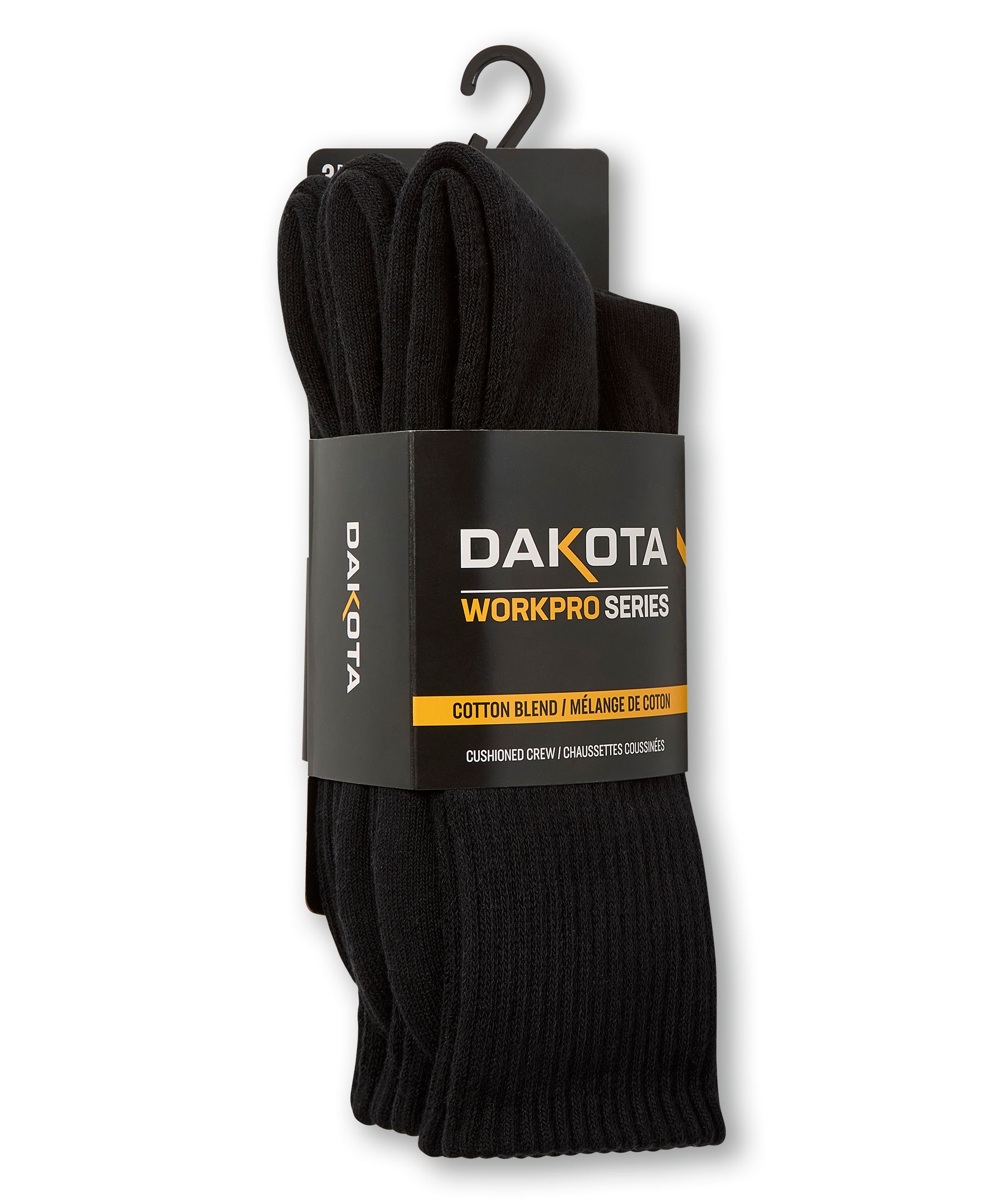 Chaussettes de travail en mélange de coton avec dessous rembourrés pour hommes, Dakota Workpro Series, paquet de 3&nbsp;paires