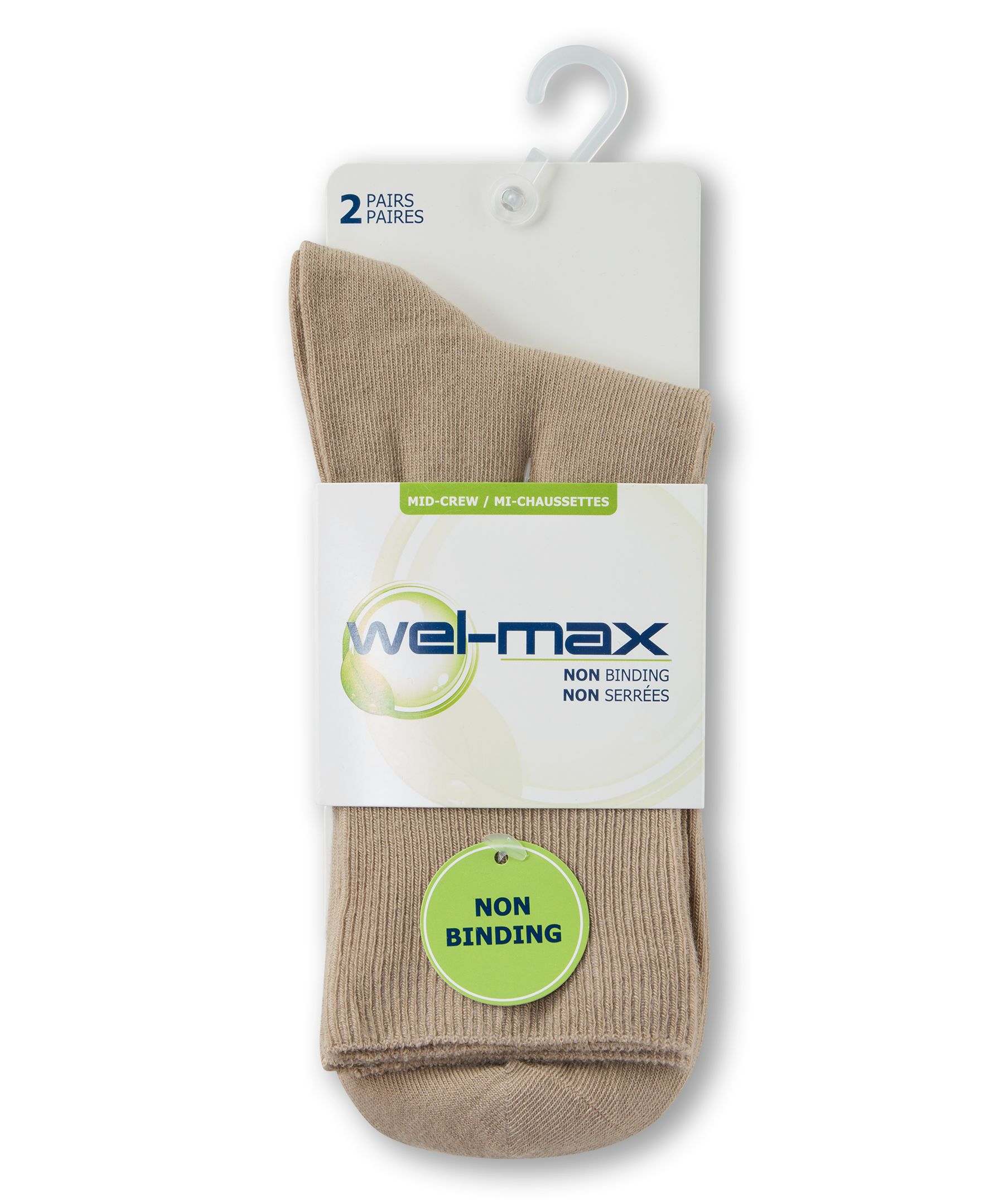 Mi-chaussettes décontractées sans compression pour hommes, Wel-Max, paquet de 2&nbsp;paires