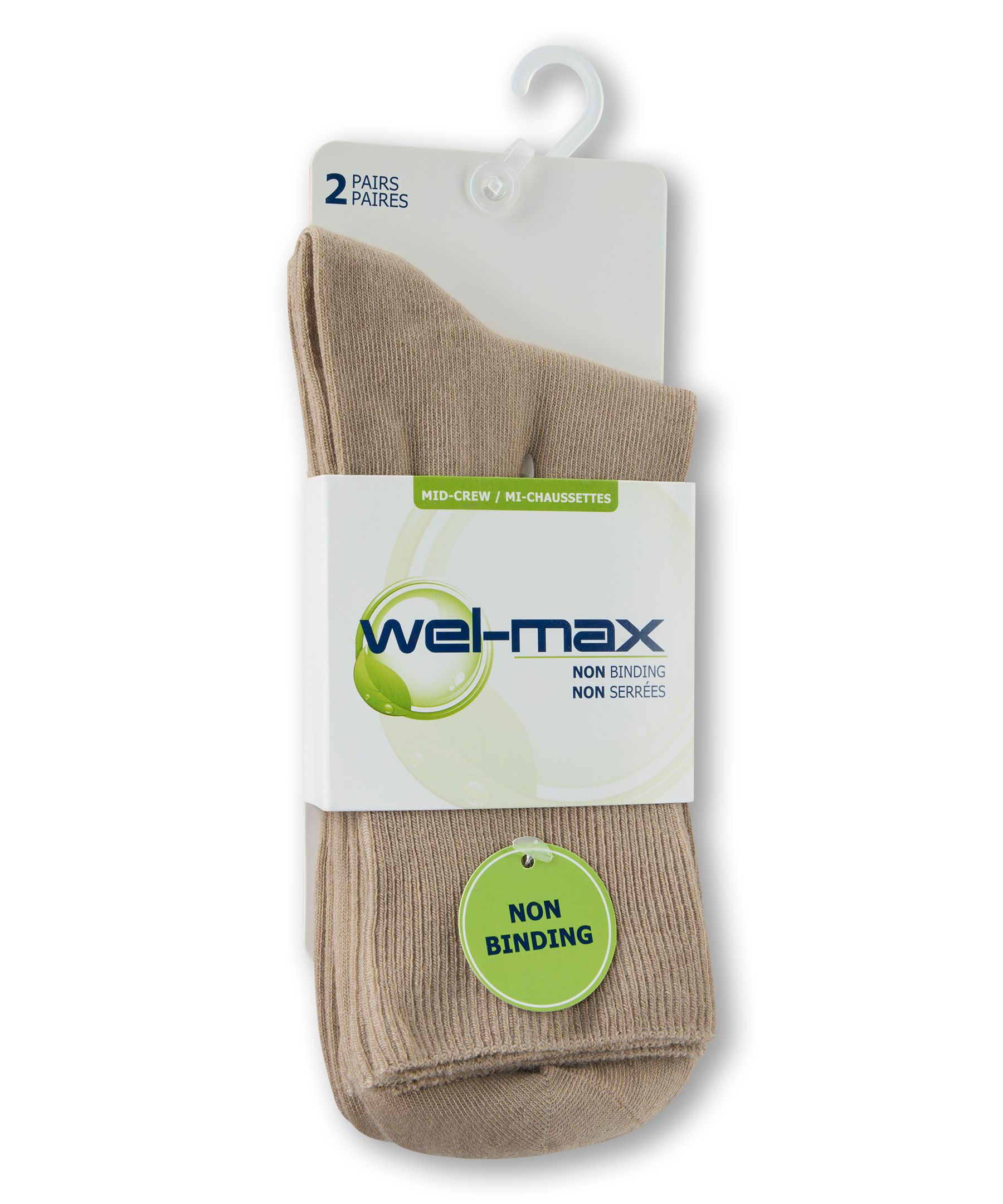 Mi-chaussettes décontractées sans compression pour hommes, Wel-Max, paquet de 2&nbsp;paires