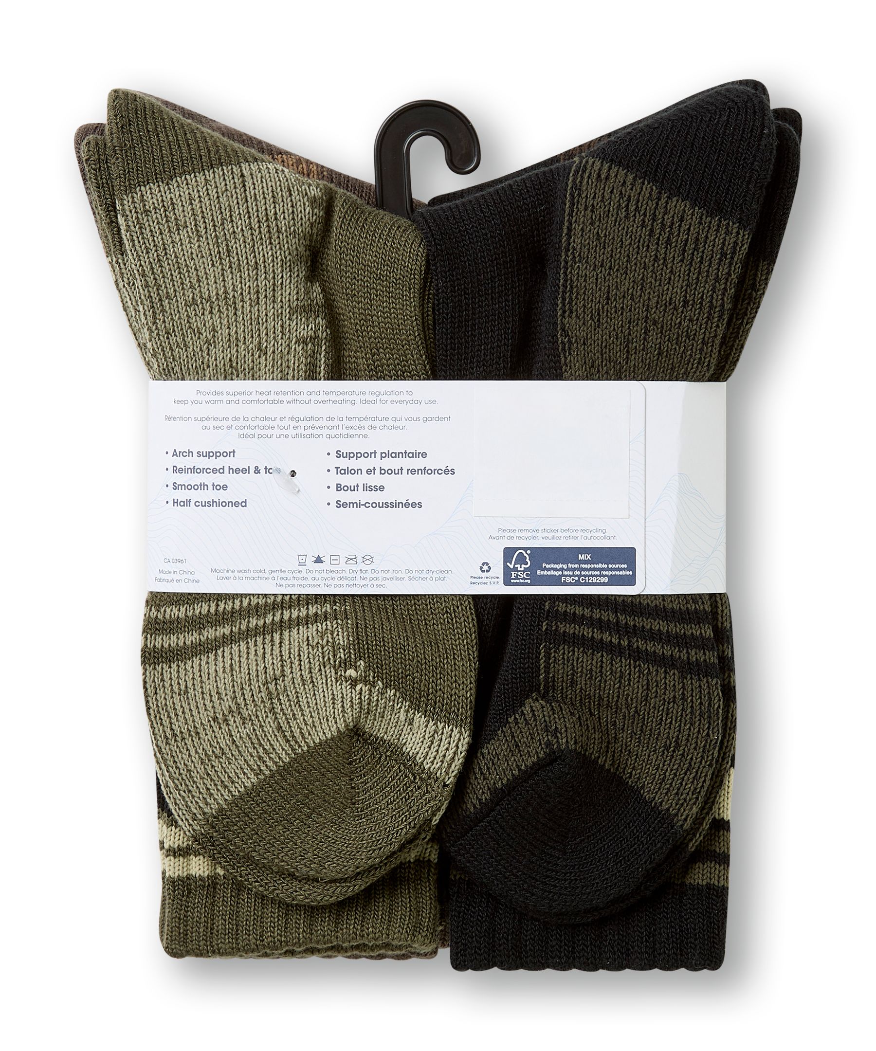 Chaussettes isothermes pour bottes avec T-Max pour hommes, WindRiver, paquet de 4&nbsp;paires