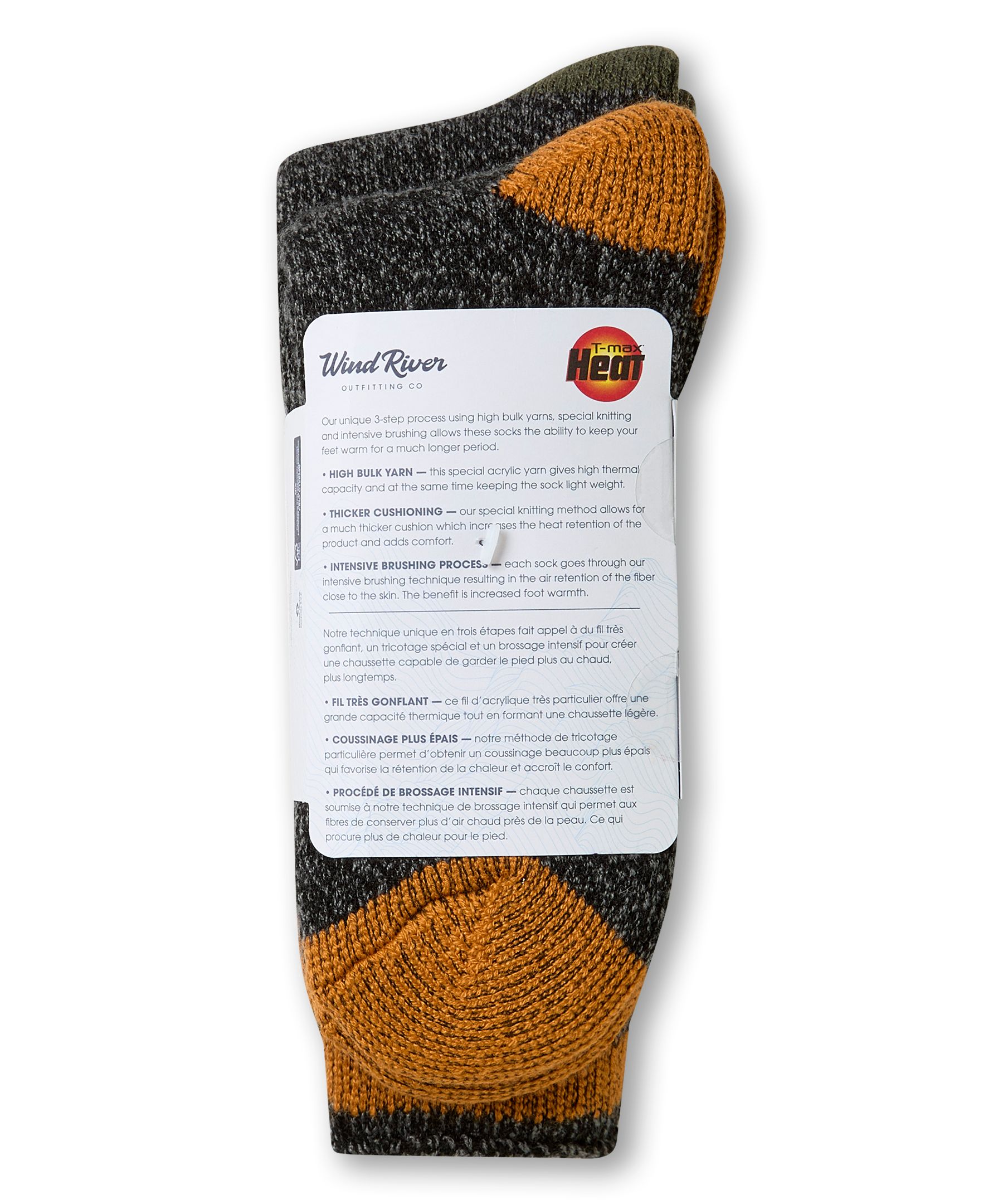 Chaussettes isothermes pour bottes avec T-Max Heat pour hommes, WindRiver, paquet de 3&nbsp;paires