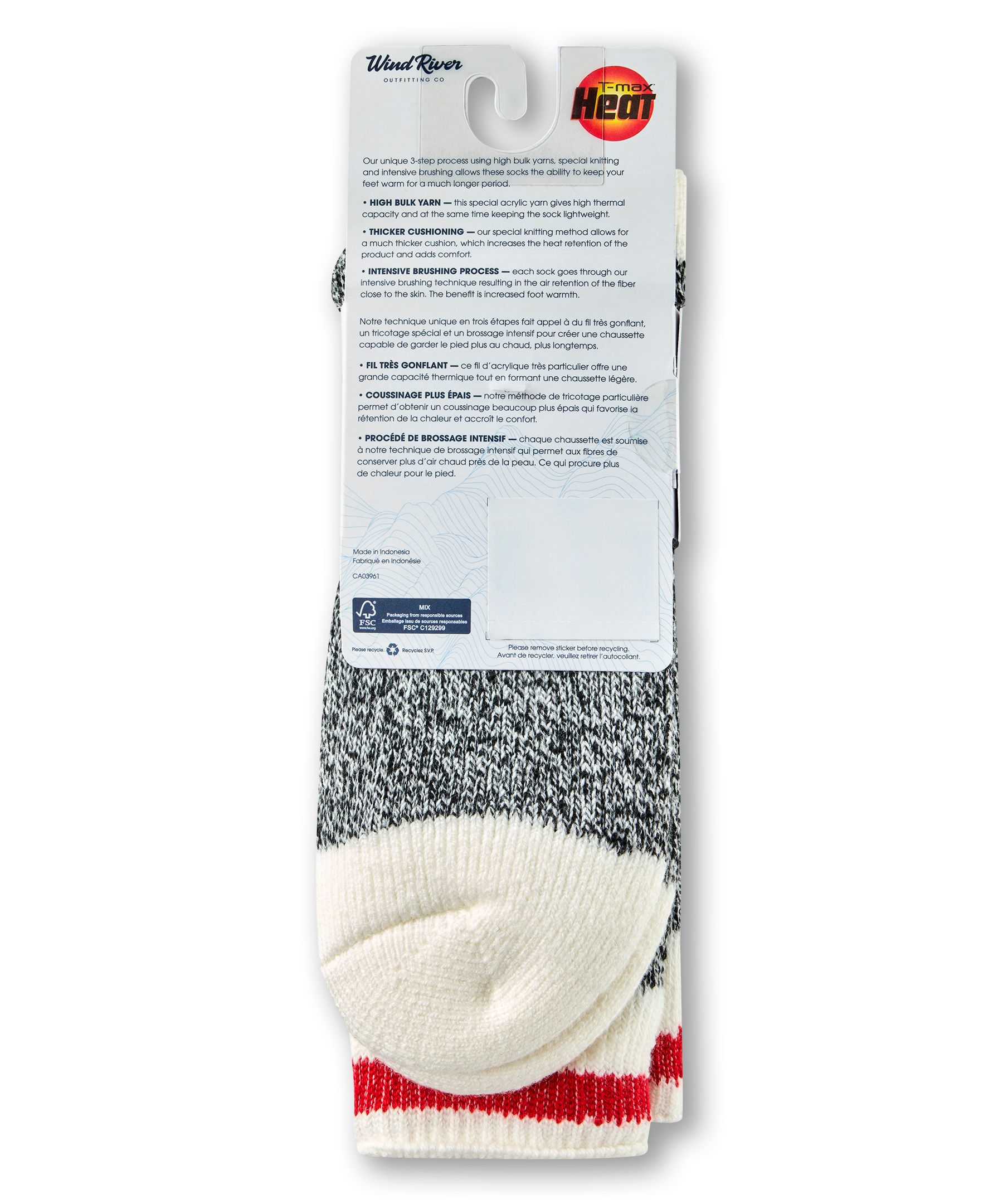 Chaussettes isothermes renforcées avec T-Max pour hommes, WindRiver