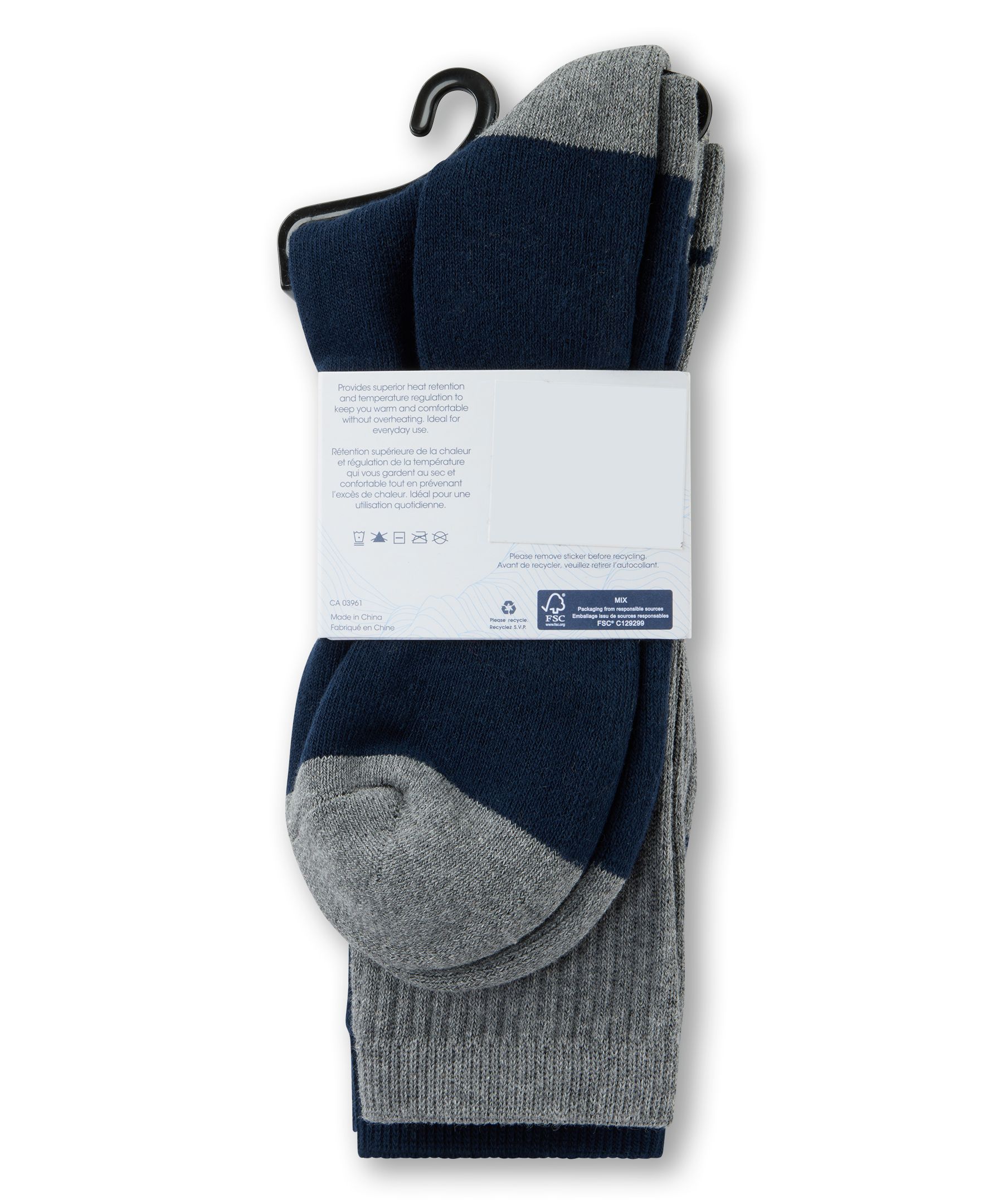 WindRiver Men's 2 pk T-Max Casual Cushioned Sole Socks
