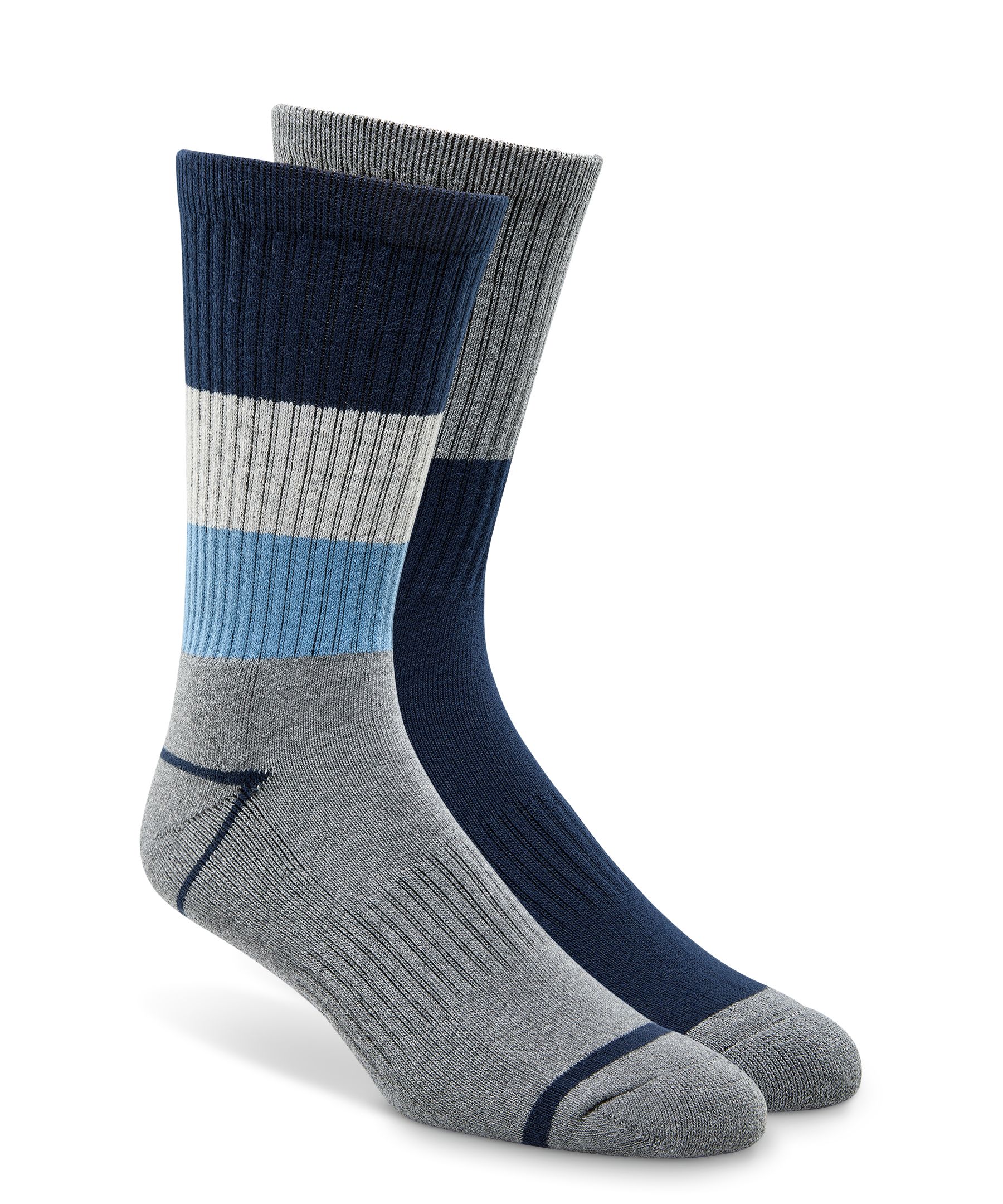 WindRiver Men's 2 pk T-Max Casual Cushioned Sole Socks