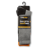 Dakota WorkPro Series 3 pk Men's Cordura Blend Work Boot Socks Front_Flat