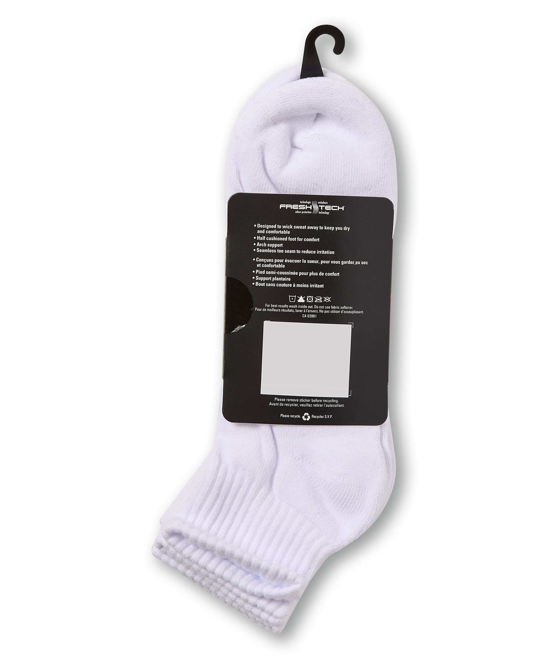 Mi-chaussettes de sport un quart semi-rembourrées pour hommes, Matrix, paquet de 3&nbsp;paires