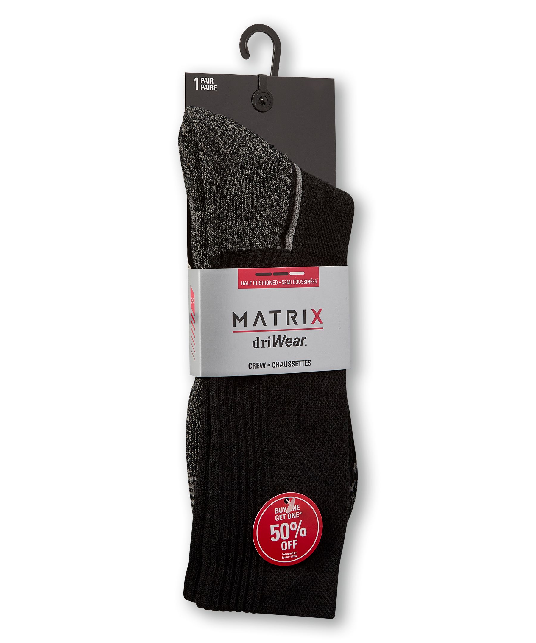 Mi-chaussettes de sport avec driWear pour hommes, Matrix