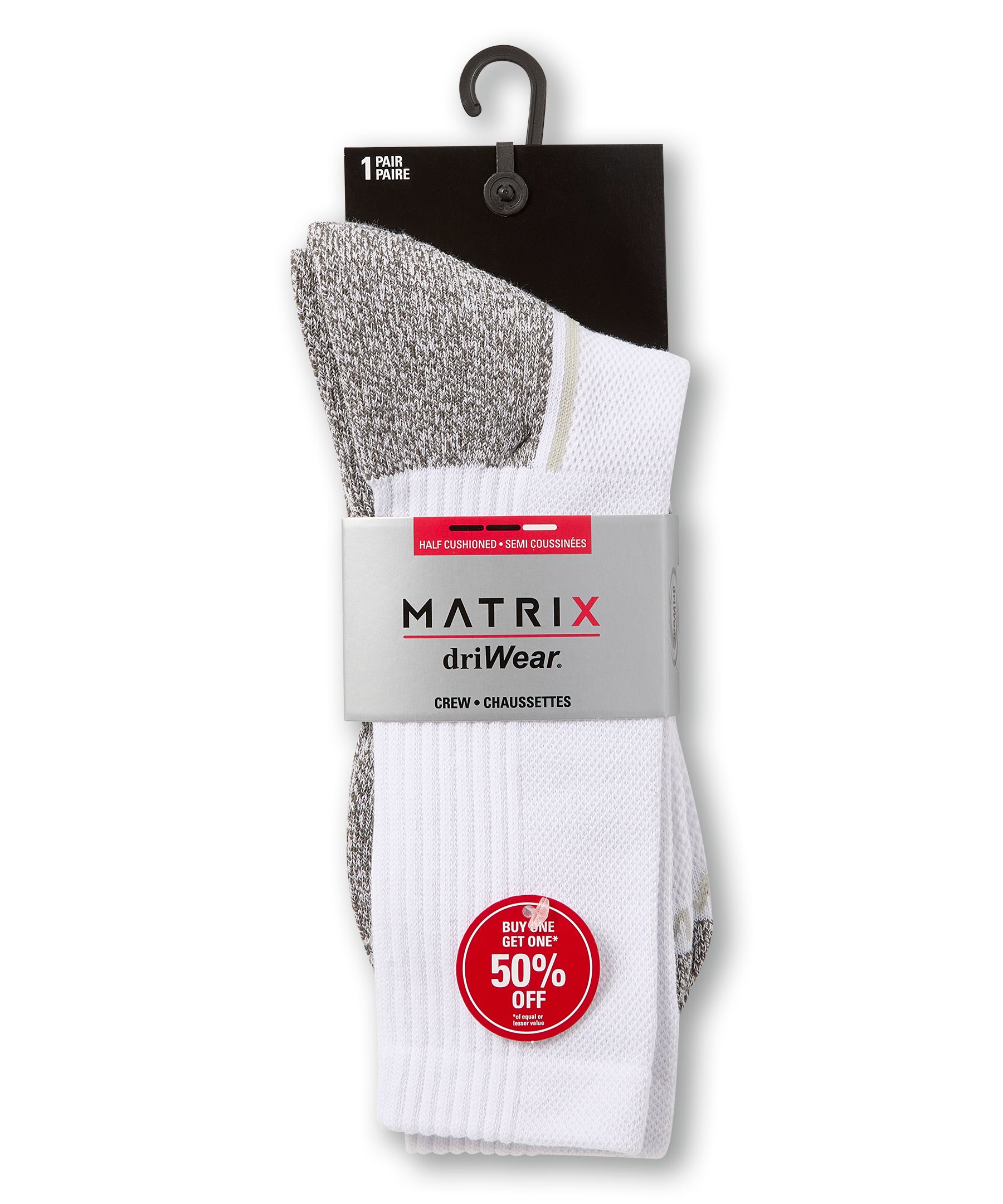 Matrix Men's driWear Sport Crew Socks