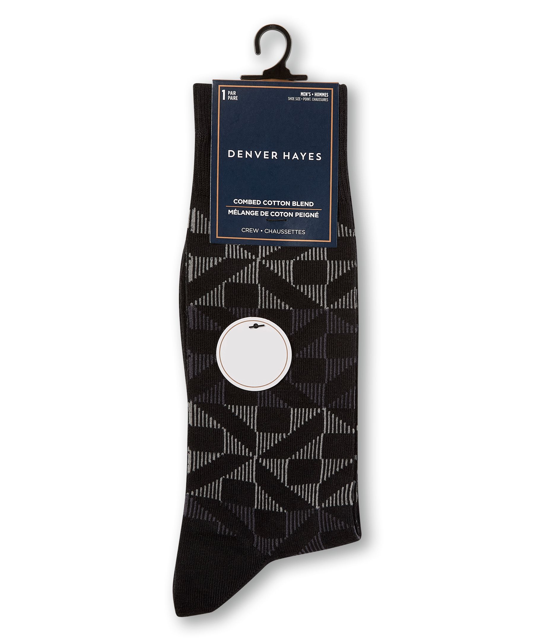 Mi-chaussettes décontractées à motifs fantaisie avec FreshTech pour hommes, Denver Hayes