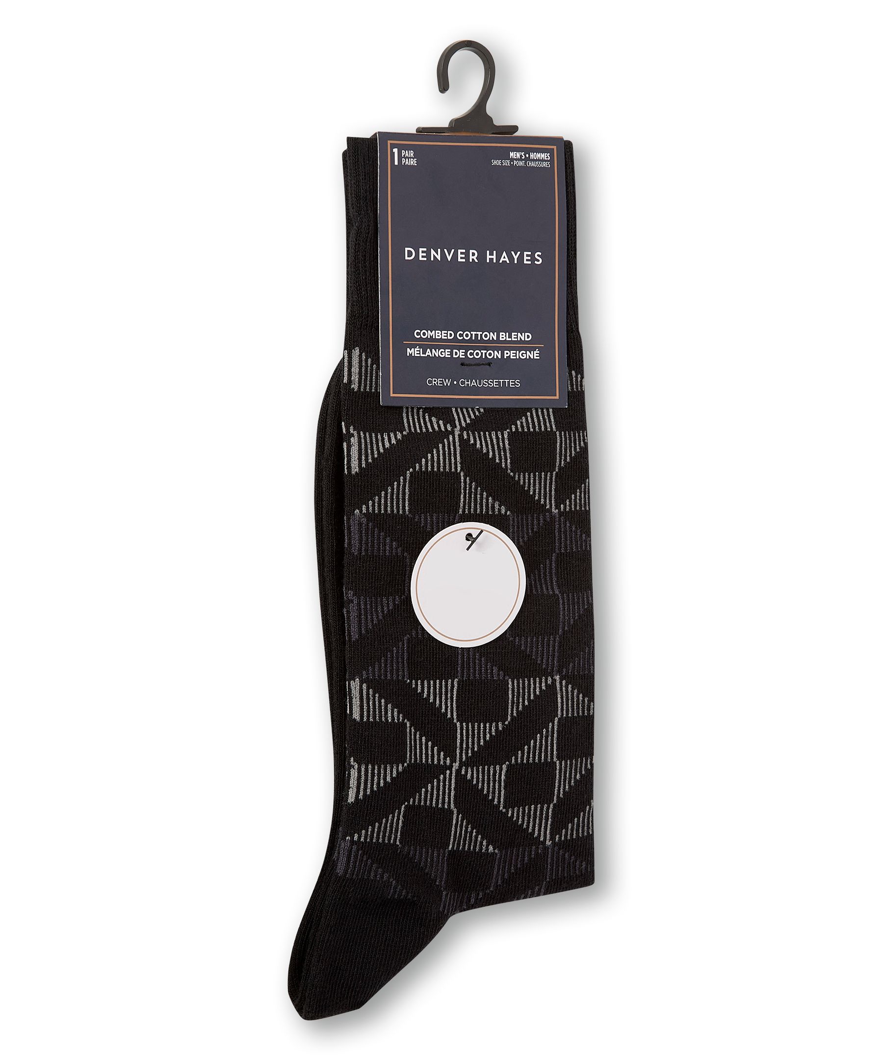 Mi-chaussettes décontractées à motifs fantaisie avec FreshTech pour hommes, Denver Hayes