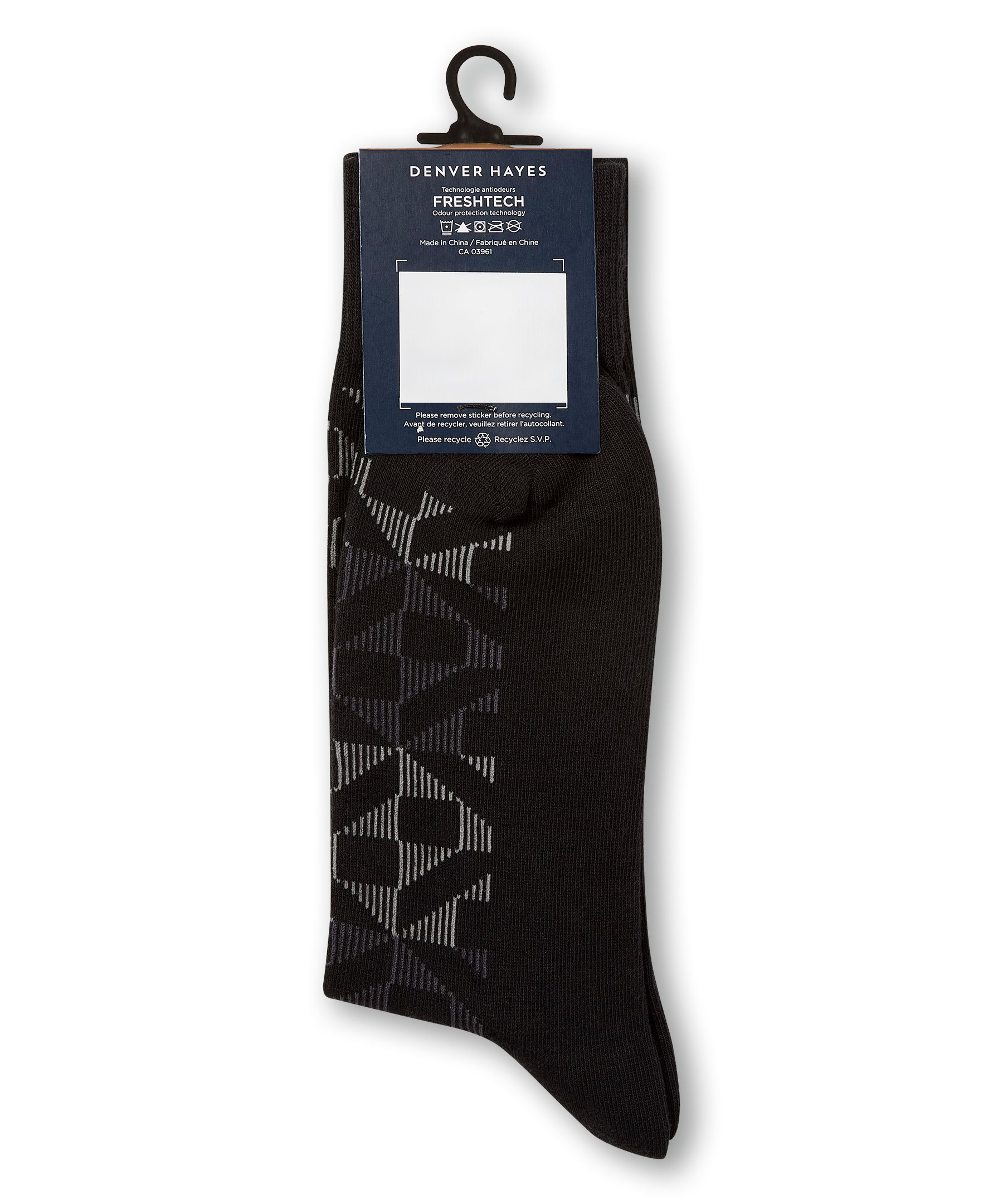 Mi-chaussettes décontractées à motifs fantaisie avec FreshTech pour hommes, Denver Hayes