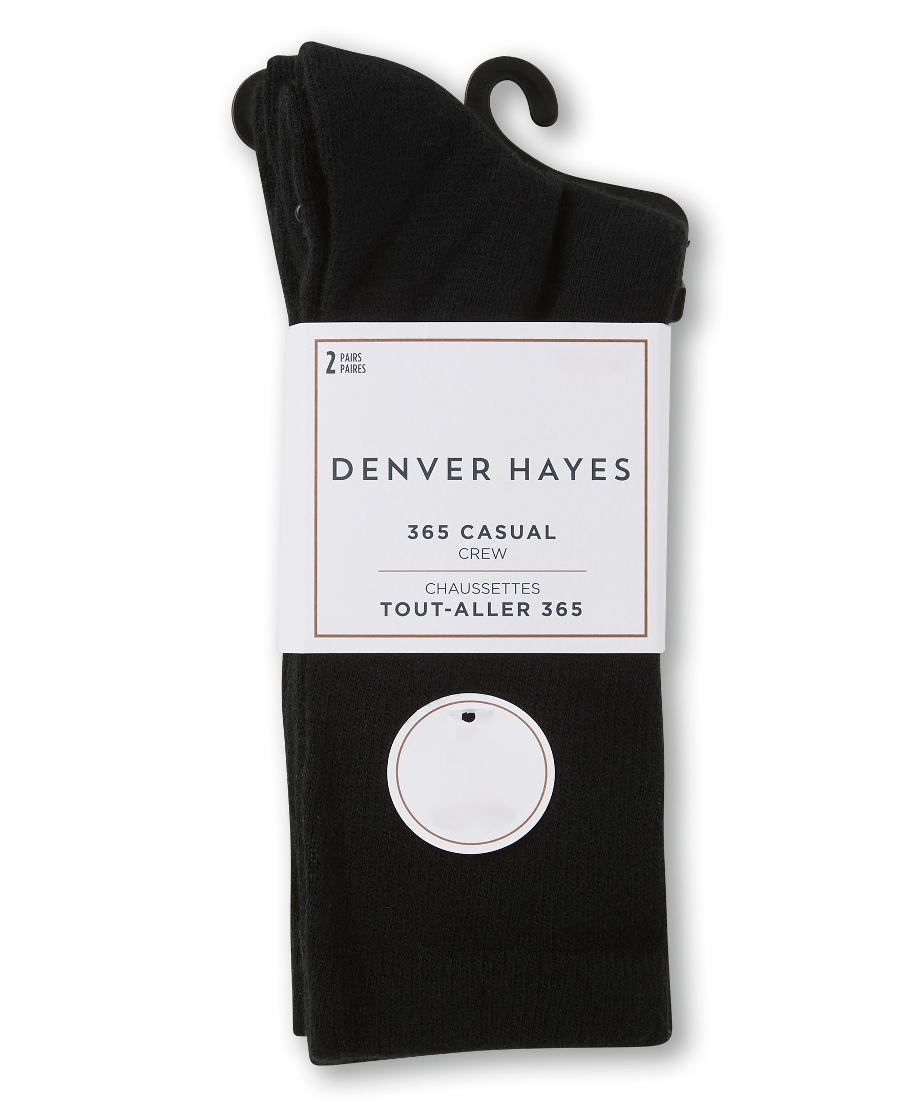 Denver Hayes Men's 2-Pack Merino 365 Day Casual Crew Socks