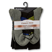 Chaussettes mi-mollet pour hommes, Extreme Athletic, Copper Sole, paquet de 5 paires Front_Flat