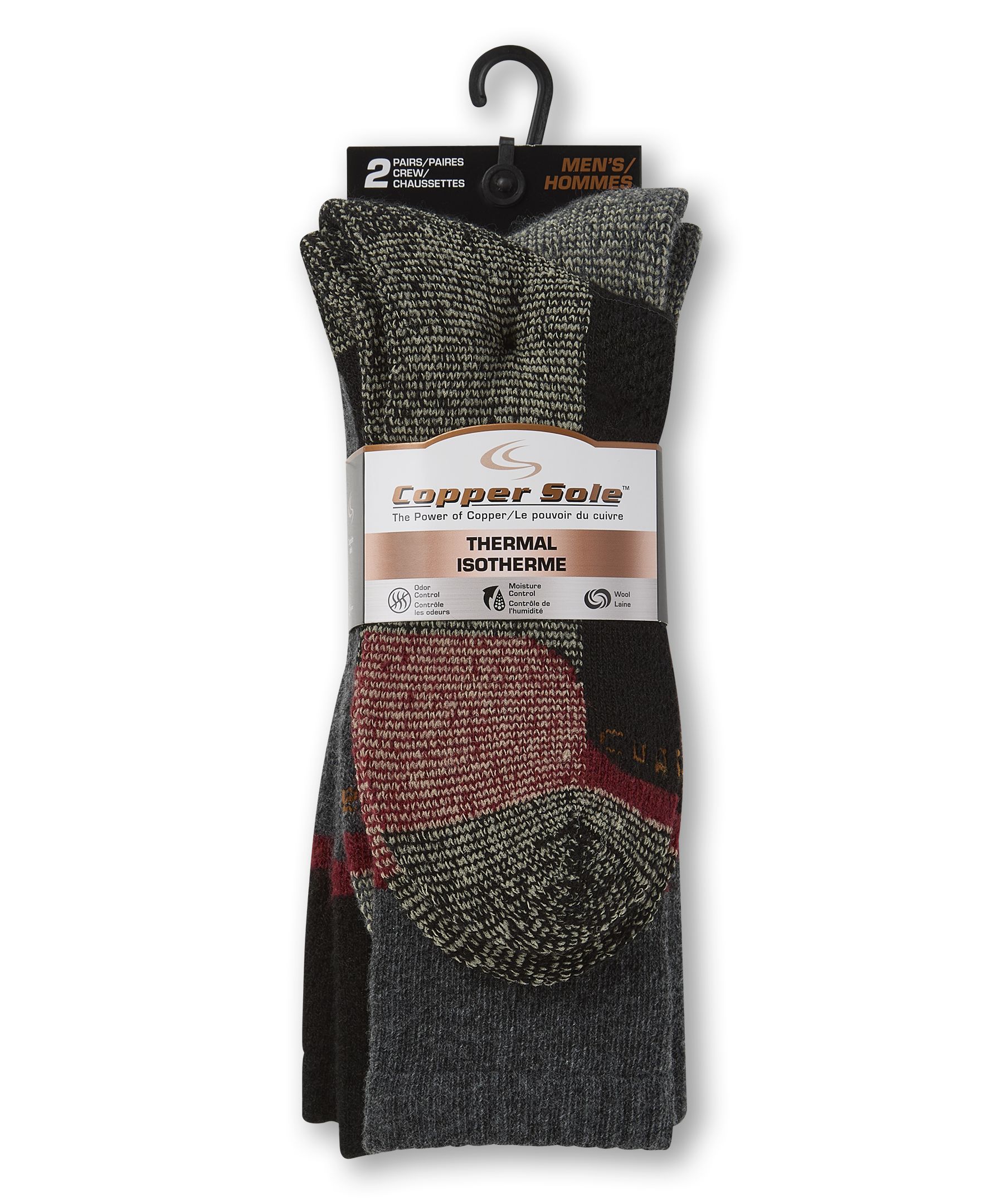 Copper Sole Men's 2 pk Thermal Boot Socks