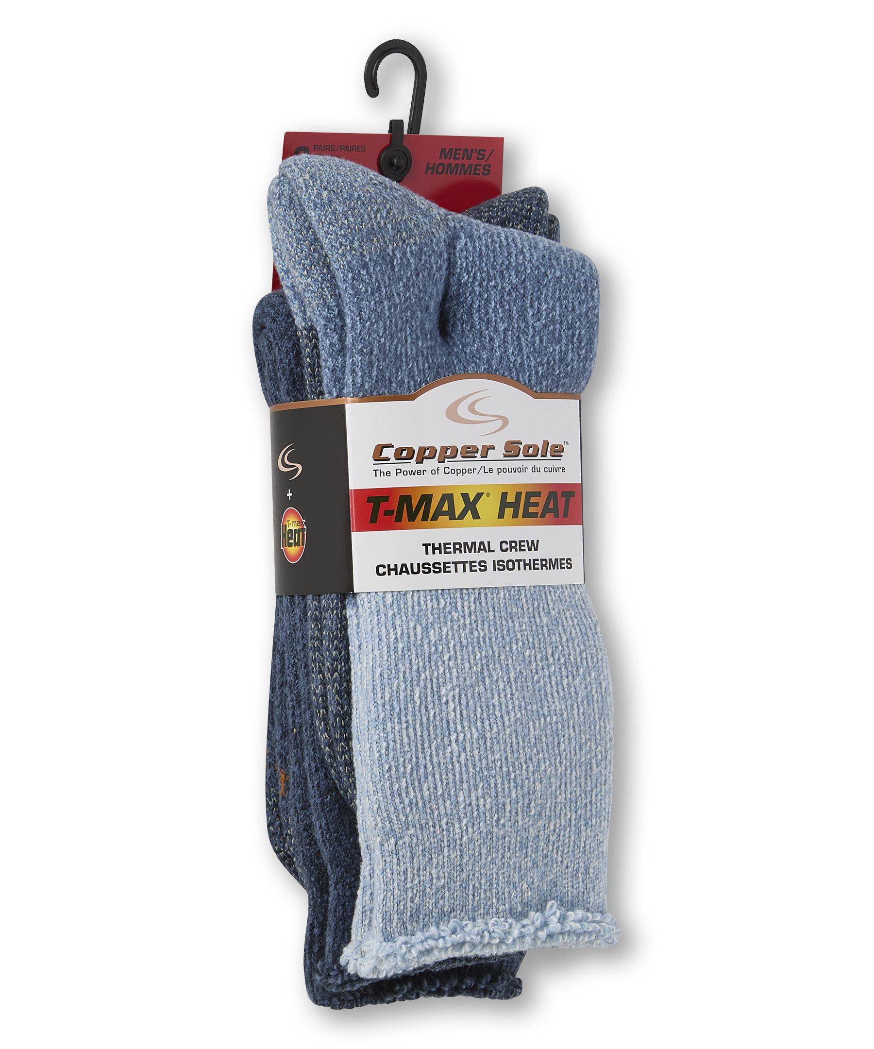 Chaussettes isothermes ultradouces pour hommes, Copper Sole, paquet de 2 paires