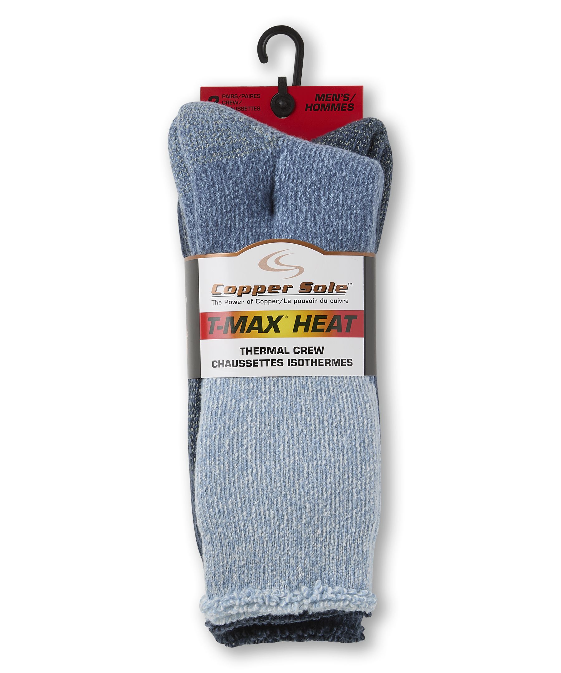 Chaussettes isothermes ultradouces pour hommes, Copper Sole, paquet de 2 paires
