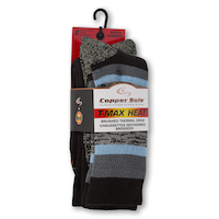 Copper Sole Men's 2pk T-Max Heat Brushed Thermal Crew Socks Front_Angled_Right