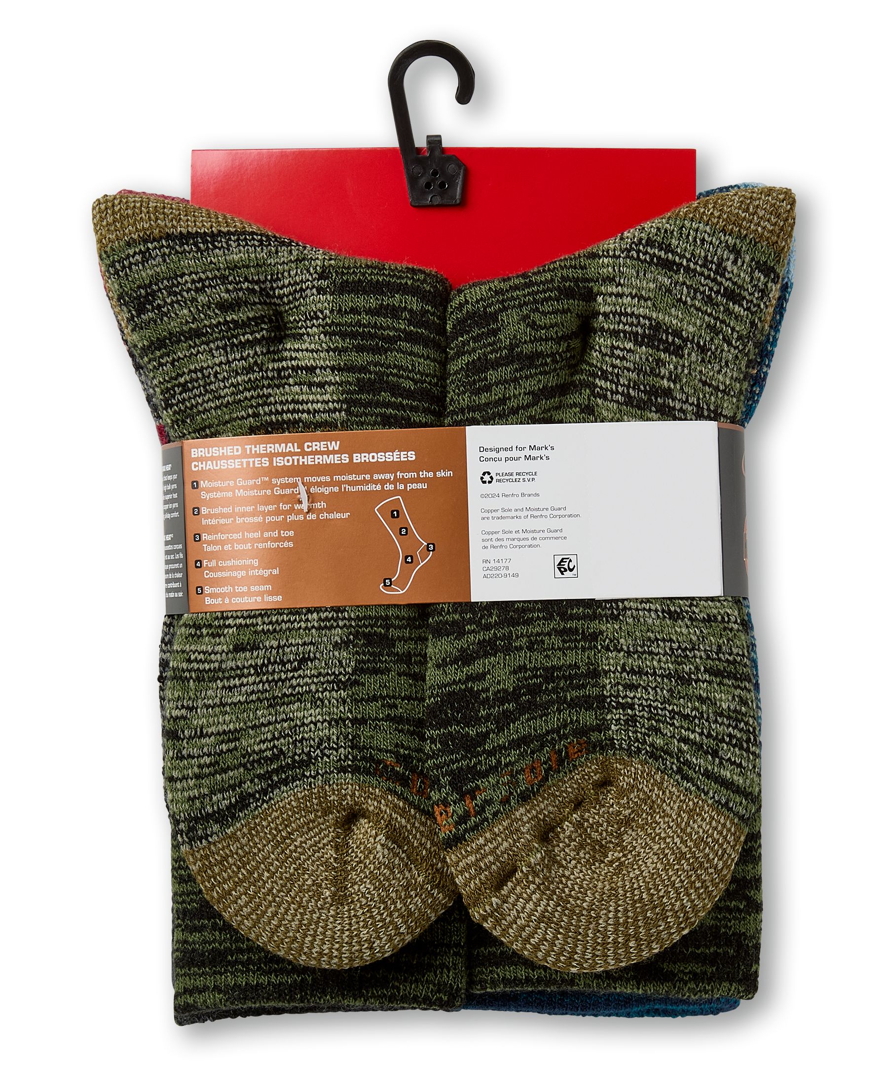 Copper Sole Men's 3pk T-Max Heat Thermal Crew Socks