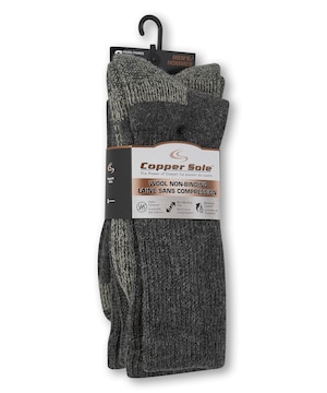 Copper Sole Men's 2 pk Non-Binding Wool Socks